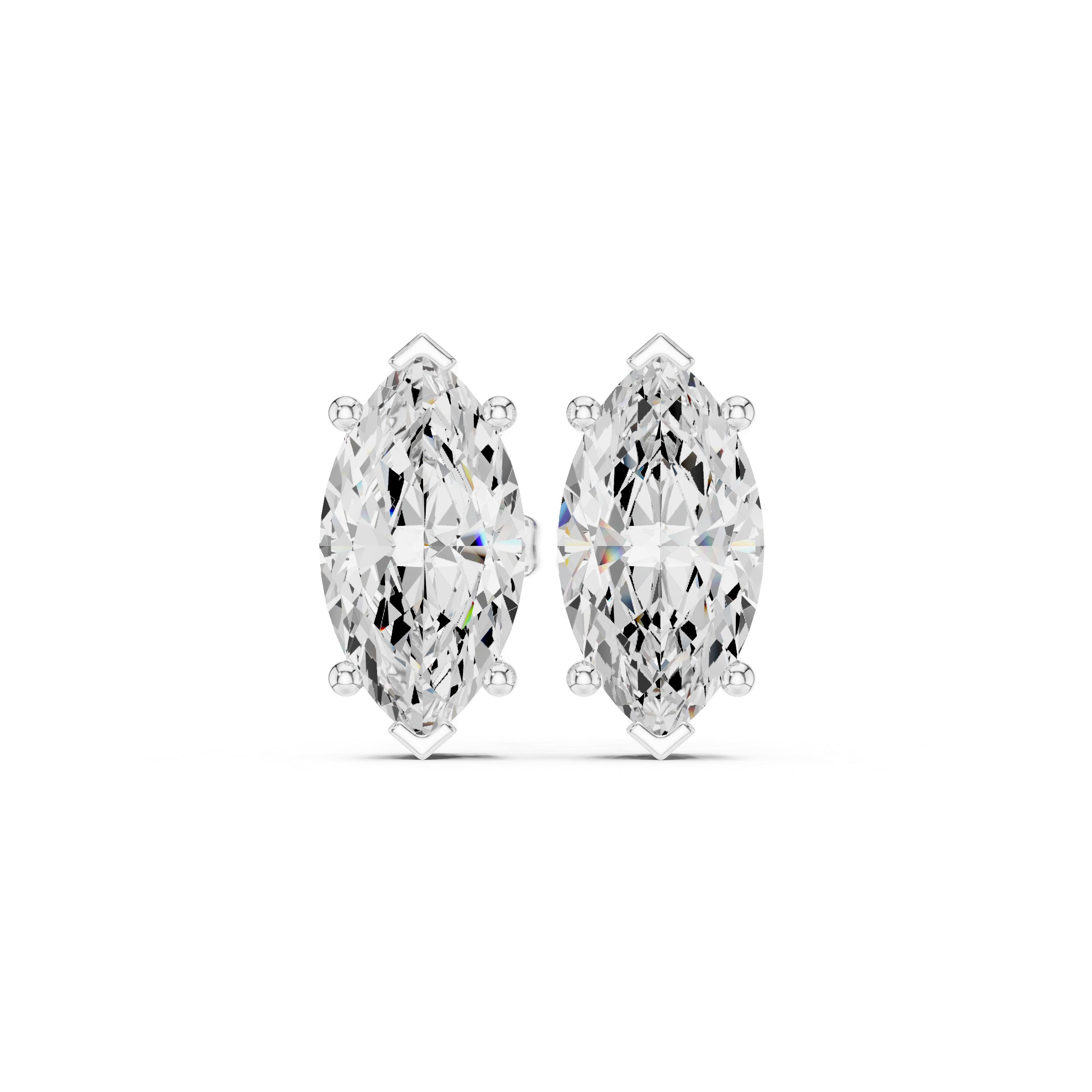 Marquise diamond Lab grown earstuds V prongs setting