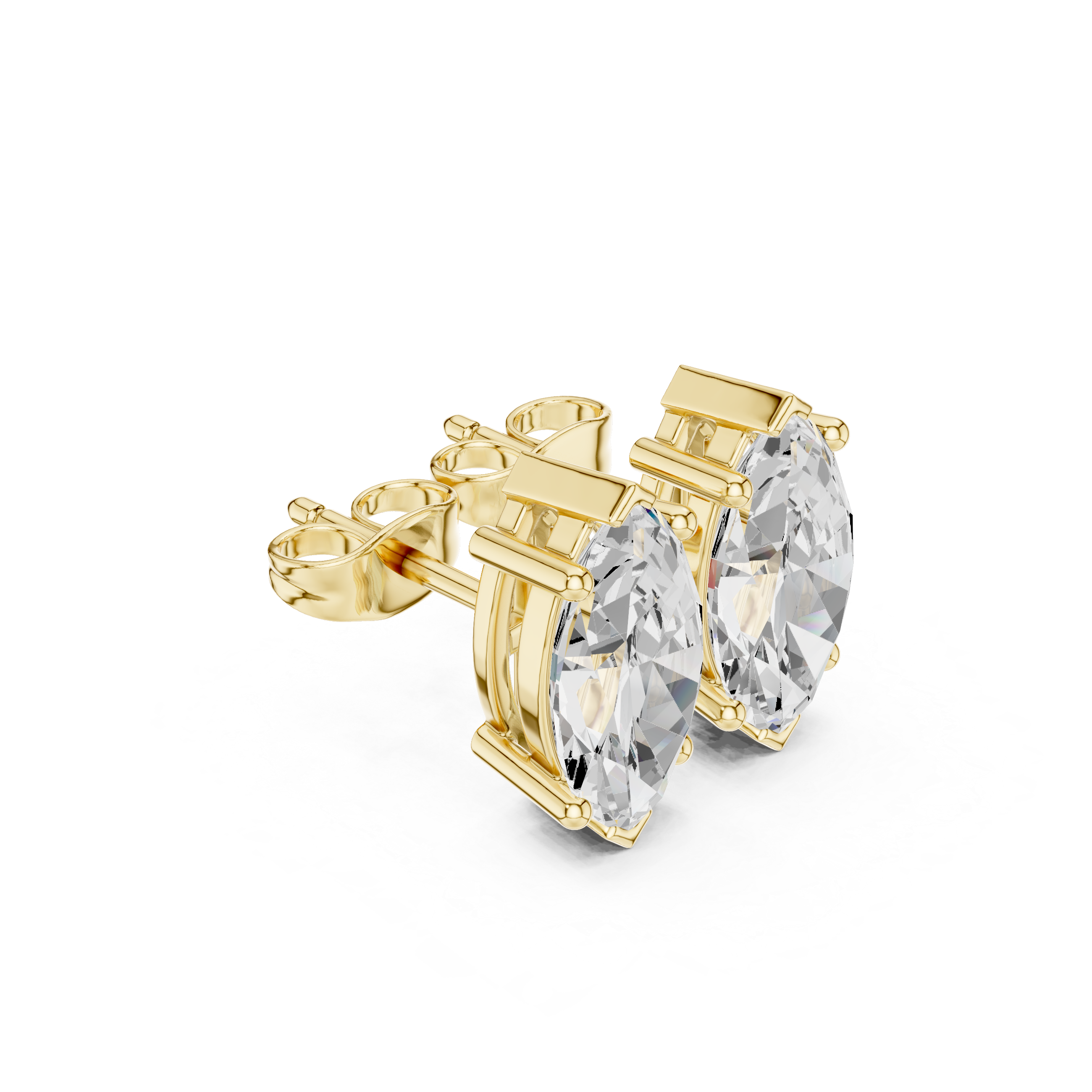 Marquise diamond Lab grown earstuds V prongs setting