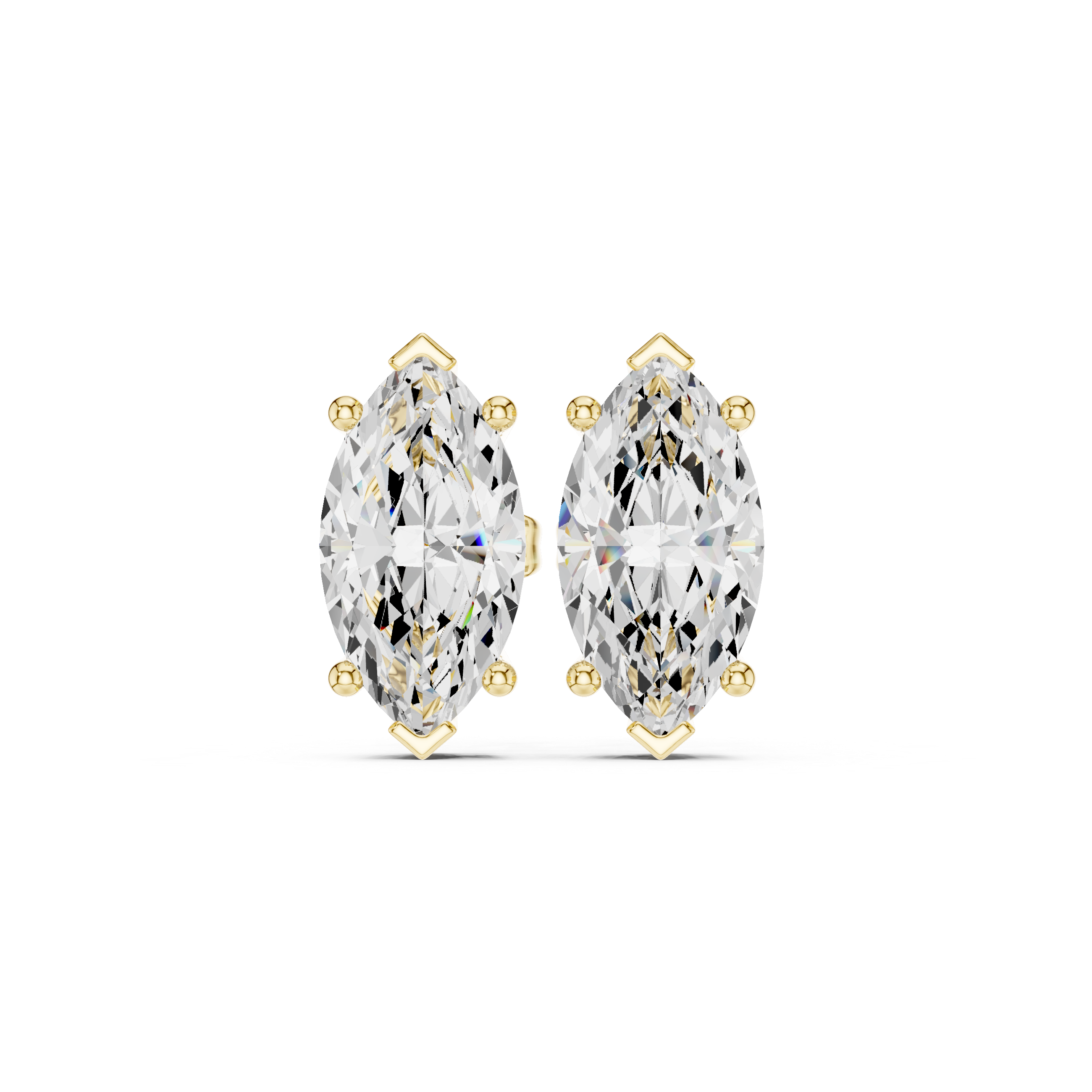 Marquise diamond Lab grown earstuds V prongs setting