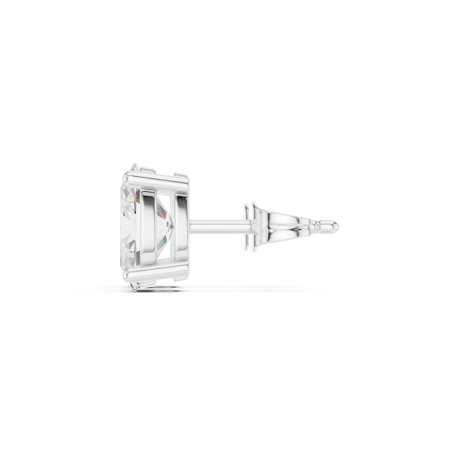 Oval diamond Lab grown earstuds prongs setting