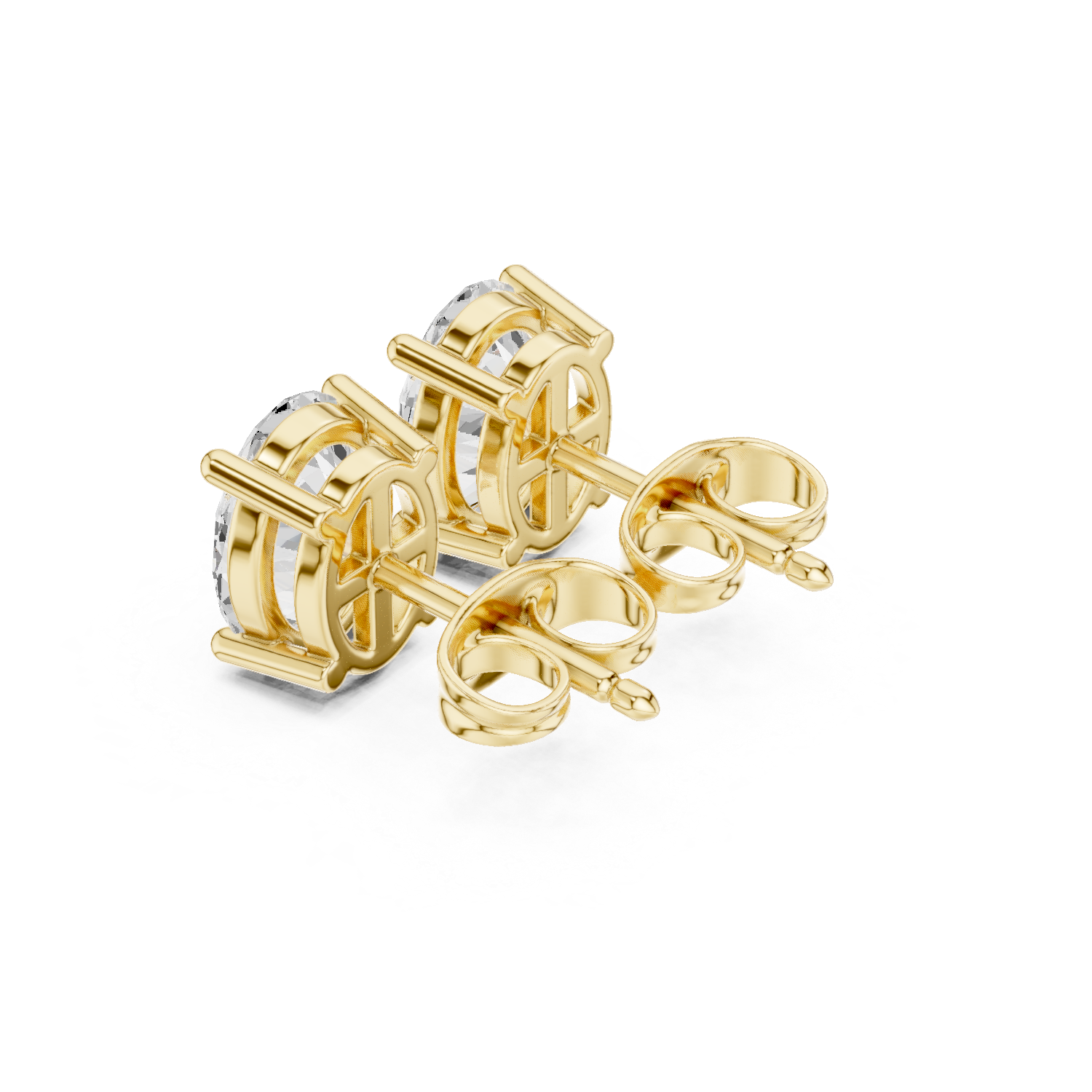 Oval diamond Lab grown earstuds prongs setting
