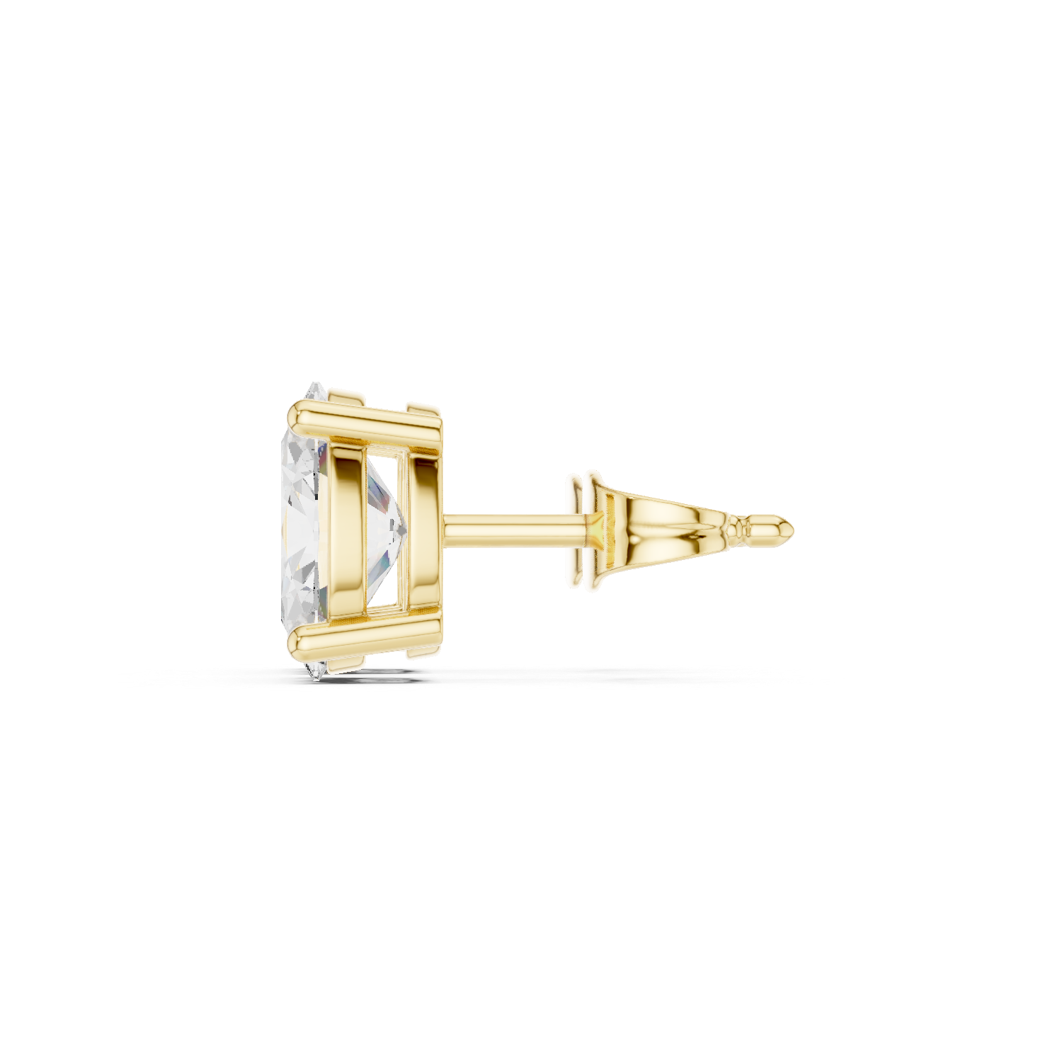 Oval diamond Lab grown earstuds prongs setting
