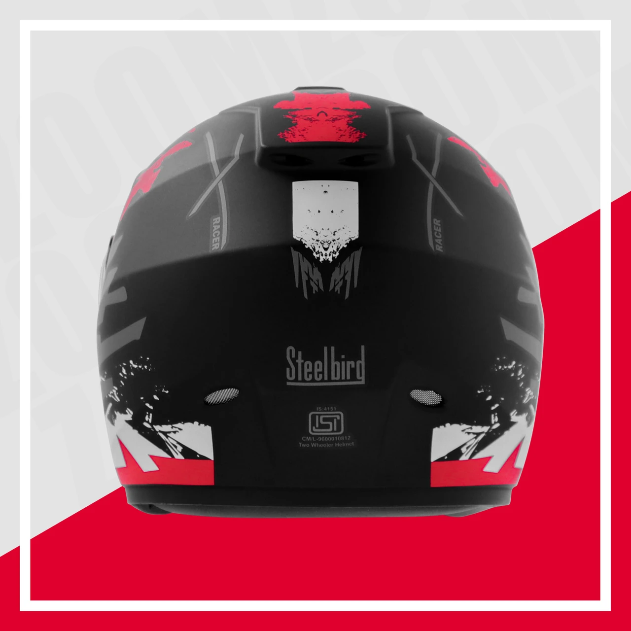 STEELBIRD SBH-11 ZOOM RACER MATT BLACK/RED C/V 600 MM (L) STEELBIRD SBH-11 ZOOM RACER MATT BLACK/RED C/V 600 MM (L)