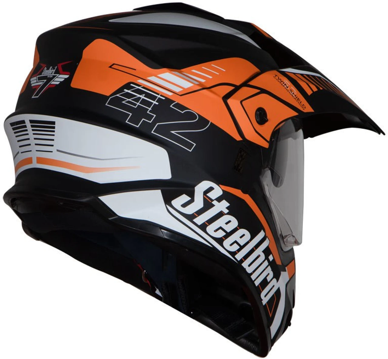 STEELBIRD SBH-13 AIRBORNE MATT BLACK/ORANGE+P-CAP C/V (L) STEELBIRD SBH-13 AIRBORNE MATT BLACK/ORANGE+P-CAP C/V (L)