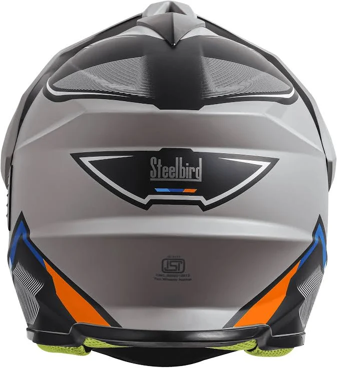 STEELBIRD SBH-13 ISS RACER MATT TITANIUM GREY/ORANGE C/V 580 MM STEELBIRD SBH-13 ISS RACER MATT TITANIUM GREY/ORANGE C/V 580 MM