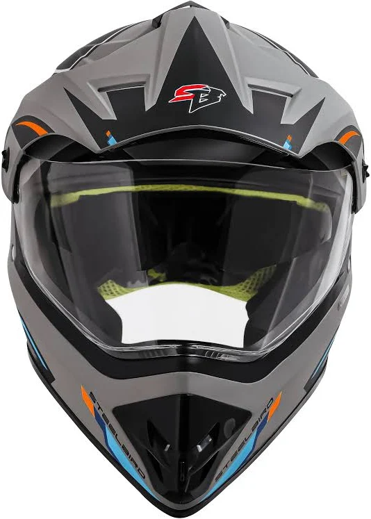 STEELBIRD SBH-13 ISS RACER MATT TITANIUM GREY/ORANGE C/V 580 MM STEELBIRD SBH-13 ISS RACER MATT TITANIUM GREY/ORANGE C/V 580 MM