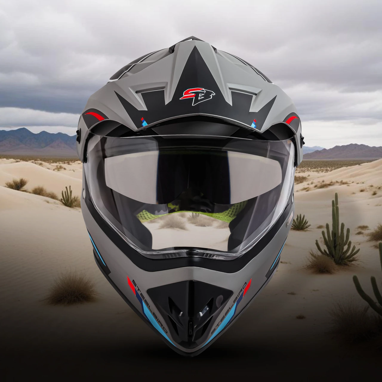STEELBIRD SBH-13 ISS RACER MATT TITANIUM GREY/RED C/V 580 MM STEELBIRD SBH-13 ISS RACER MATT TITANIUM GREY/RED C/V 580 MM