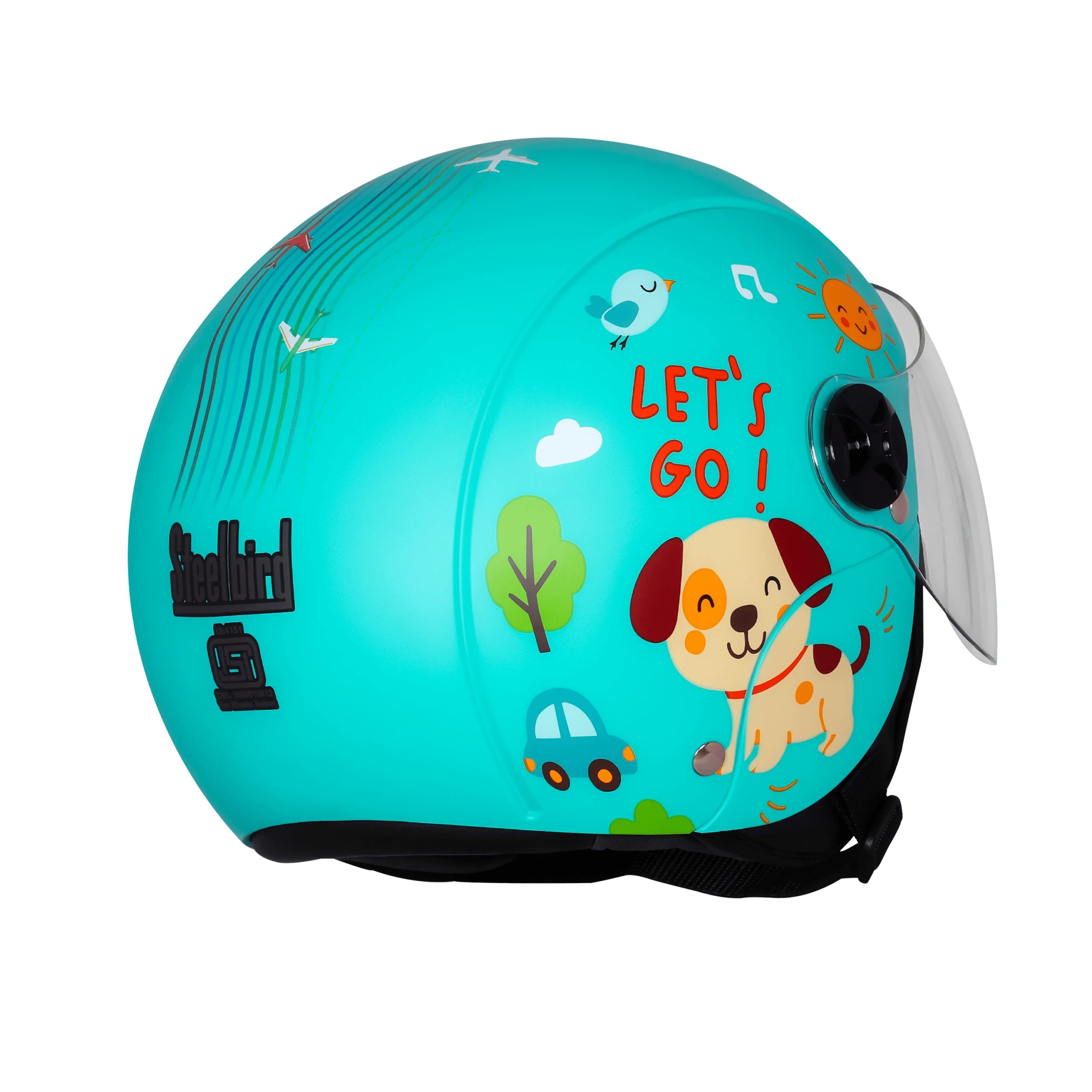 STEELBIRD SBH-16 LETS GO GLOSSY CYAN GREEN/RED C/V 560MM STEELBIRD SBH-16 LETS GO GLOSSY CYAN GREEN/RED C/V 560MM