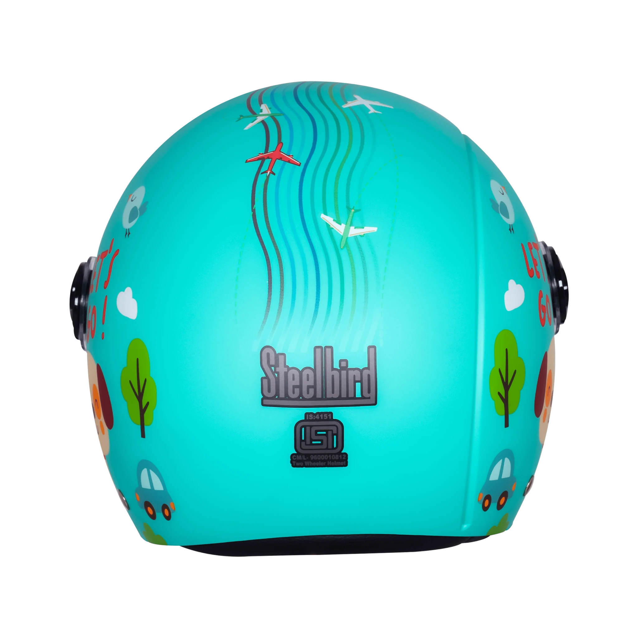 STEELBIRD SBH-16 LETS GO GLOSSY CYAN GREEN/RED C/V 560MM STEELBIRD SBH-16 LETS GO GLOSSY CYAN GREEN/RED C/V 560MM