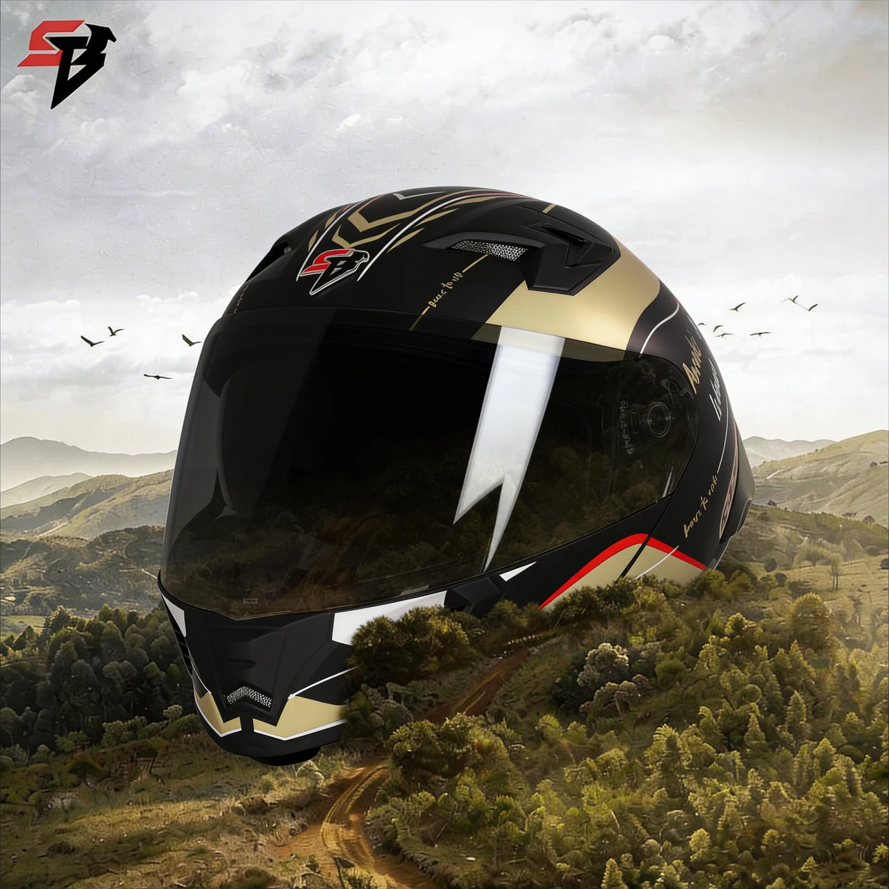 STEELBIRD SBH-20 ISS SILVER BORN TO RIDE GLOSSY BLACK/DESERT STORM C/V 580MM ISI+DOT STEELBIRD SBH-20 ISS SILVER BORN TO RIDE GLOSSY BLACK/DESERT STORM C/V 580MM ISI+DOT