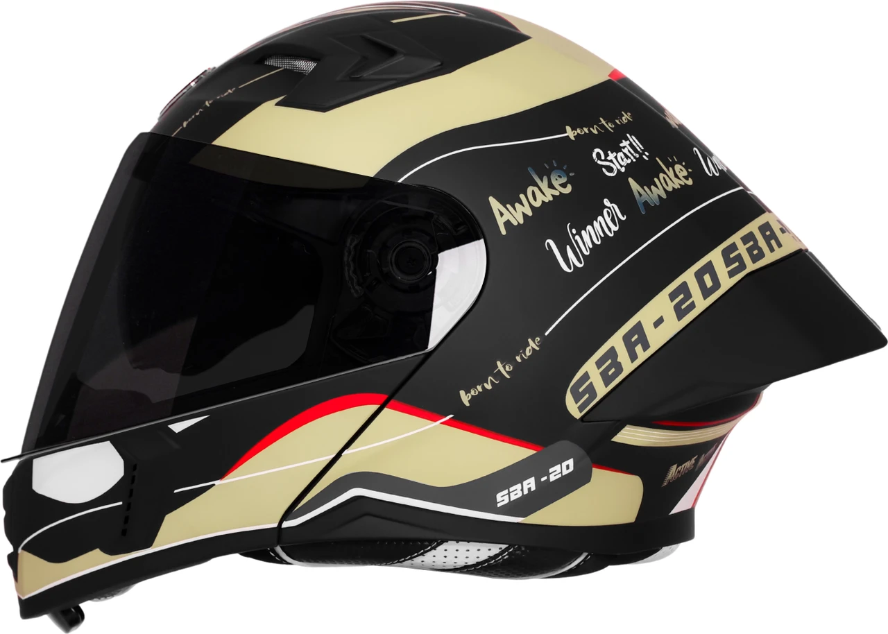 STEELBIRD SBH-20 ISS SILVER BORN TO RIDE GLOSSY BLACK/DESERT STORM C/V 580MM ISI+DOT STEELBIRD SBH-20 ISS SILVER BORN TO RIDE GLOSSY BLACK/DESERT STORM C/V 580MM ISI+DOT