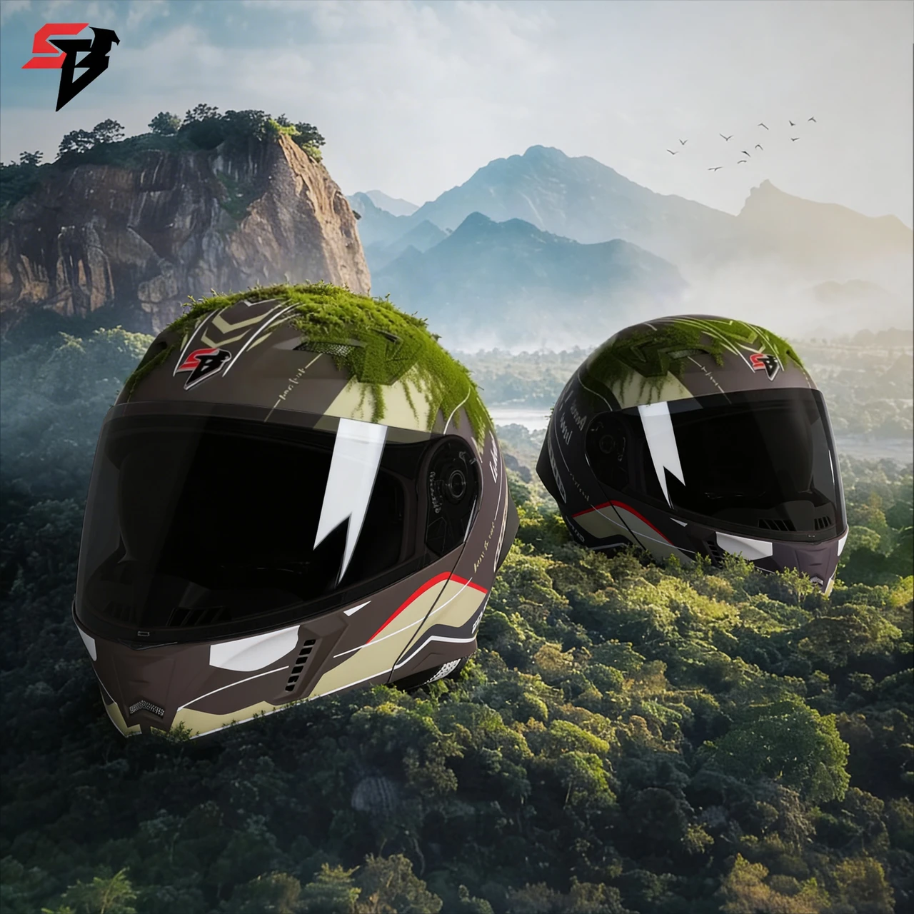 STEELBIRD SBH-20 ISS SILVER BORN TO RIDE GLOSSY BATTLE GREEN/DESERT STORM C/V 580MM ISI+DOT STEELBIRD SBH-20 ISS SILVER BORN TO RIDE GLOSSY BATTLE GREEN/DESERT STORM C/V 580MM ISI+DOT