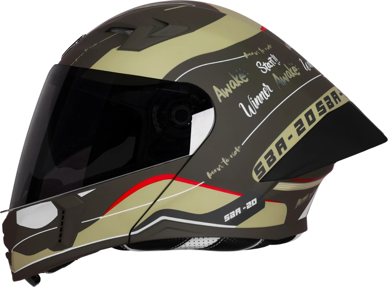 STEELBIRD SBH-20 ISS SILVER BORN TO RIDE GLOSSY BATTLE GREEN/DESERT STORM C/V 580MM ISI+DOT STEELBIRD SBH-20 ISS SILVER BORN TO RIDE GLOSSY BATTLE GREEN/DESERT STORM C/V 580MM ISI+DOT