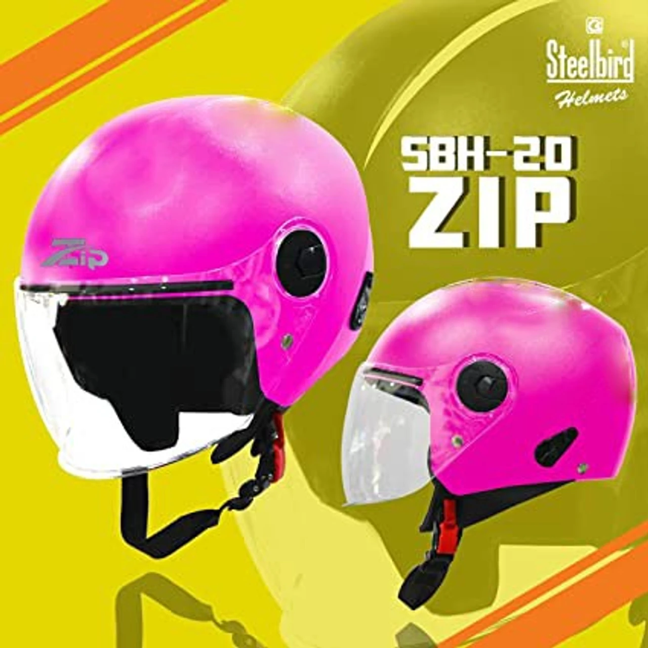 STEELBIRD SBH-20 ZIP DASHING PINK C/V (L) STEELBIRD SBH-20 ZIP DASHING PINK C/V (L)