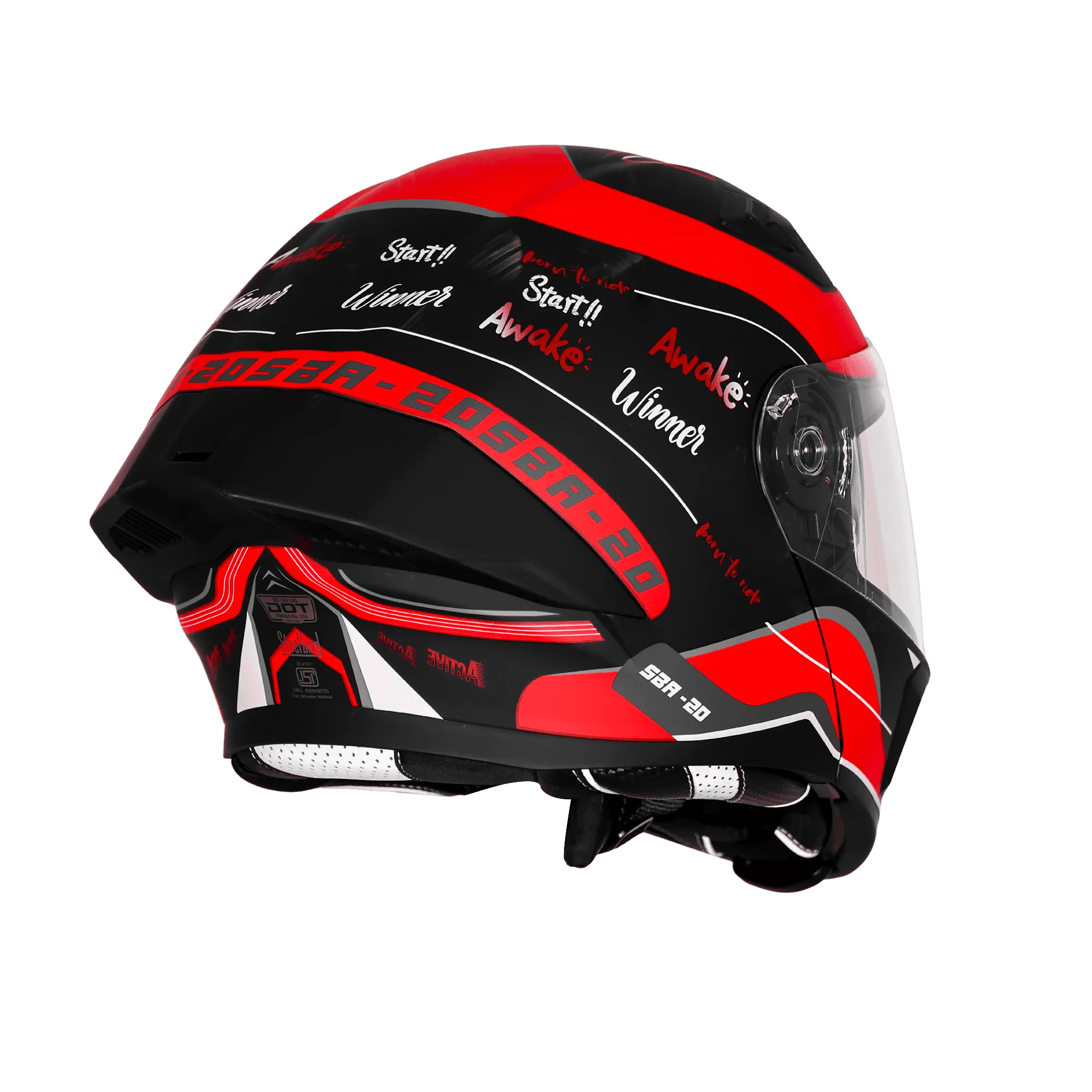 STEELBIRD SBH-20 ISS SILVER BORN TO RIDE GLOSSY BLACK/RED C/V 580MM ISI+DOT STEELBIRD SBH-20 ISS SILVER BORN TO RIDE GLOSSY BLACK/RED C/V 580MM ISI+DOT