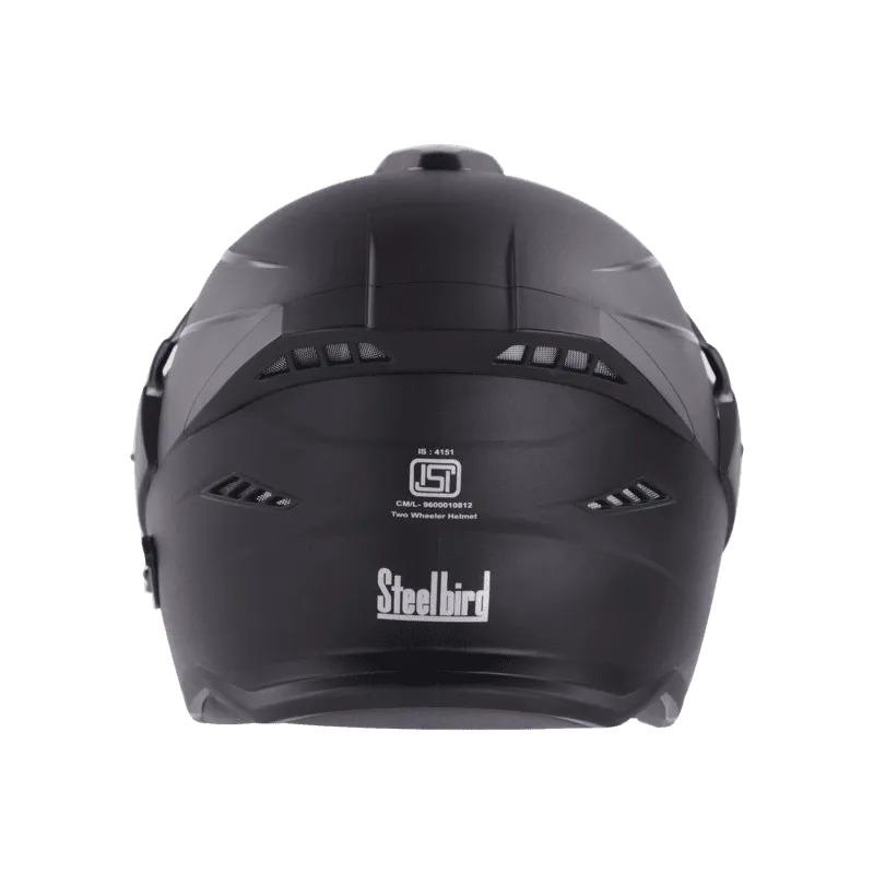 STEELBIRD SBH-23 ISS AVA MATT BLACK WITH PEAK C/V (M) STEELBIRD SBH-23 ISS AVA MATT BLACK WITH PEAK C/V (M)
