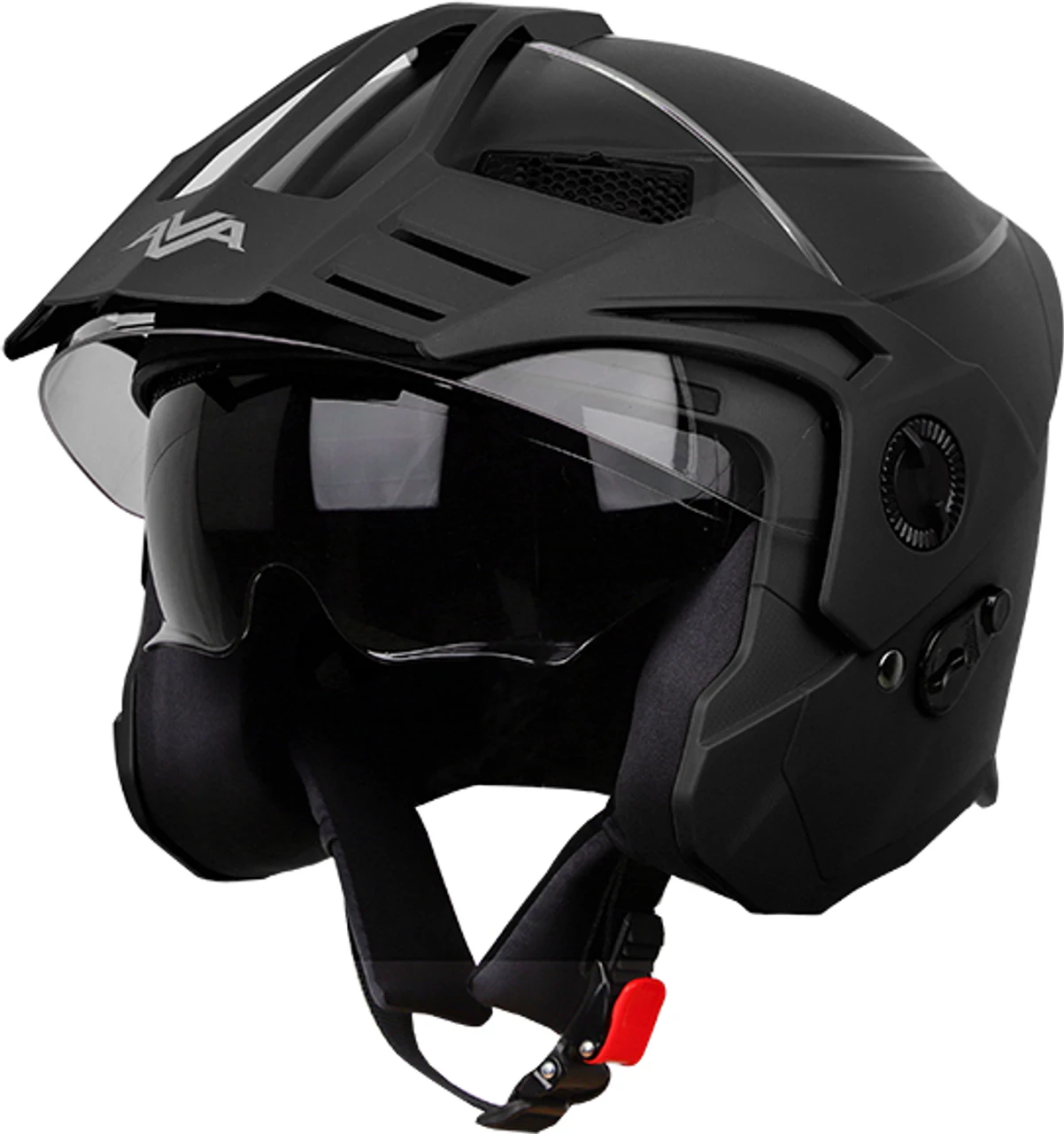 STEELBIRD SBH-23 ISS AVA MATT BLACK WITH PEAK C/V (L) STEELBIRD SBH-23 ISS AVA MATT BLACK WITH PEAK C/V (L)