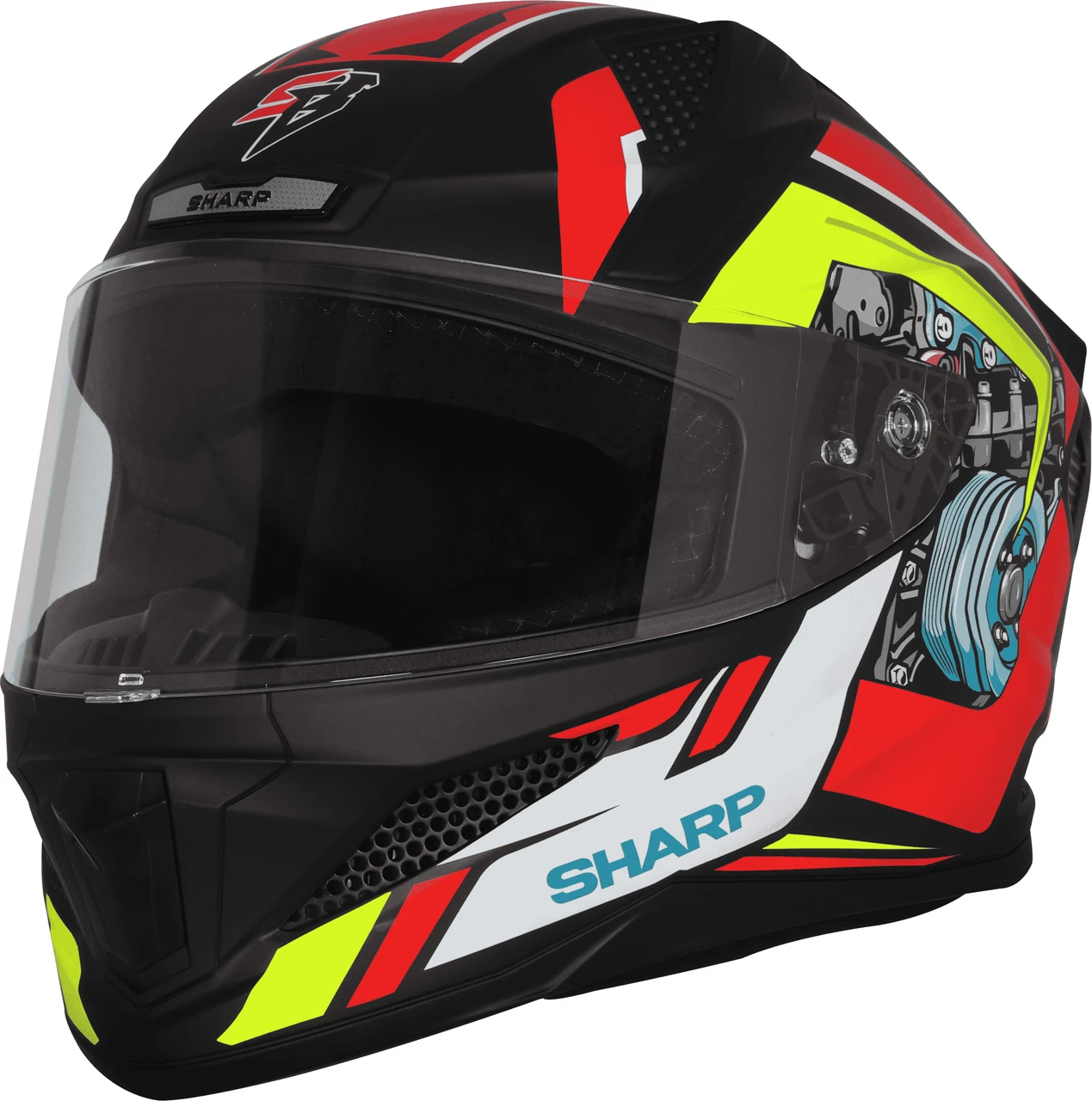 STEELBIRD SBH-25 ISS SHARP SPIKY MATT BLACK/RED C/V 580 MM