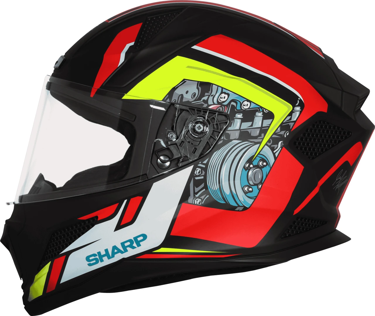 STEELBIRD SBH-25 ISS SHARP SPIKY MATT BLACK/RED C/V 580 MM