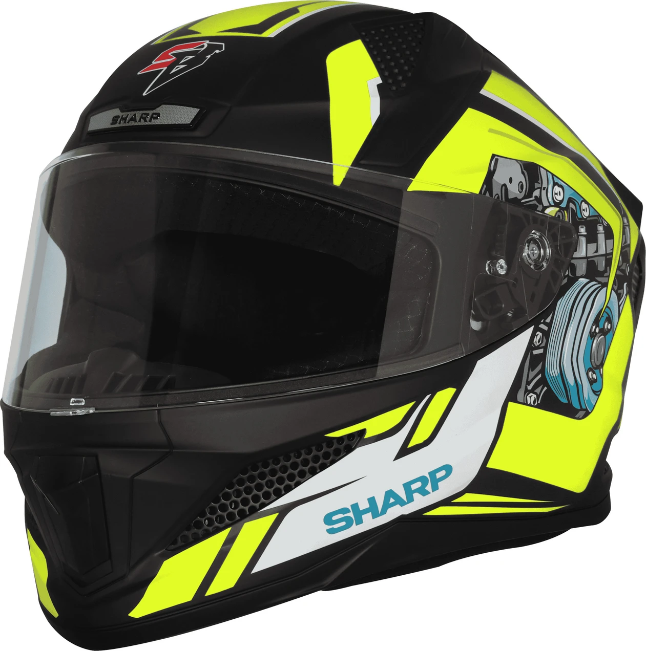 STEELBIRD SBH-25 SHARP ISS SPIKY GLOSSY BLACK/NEON C/V 600 MM