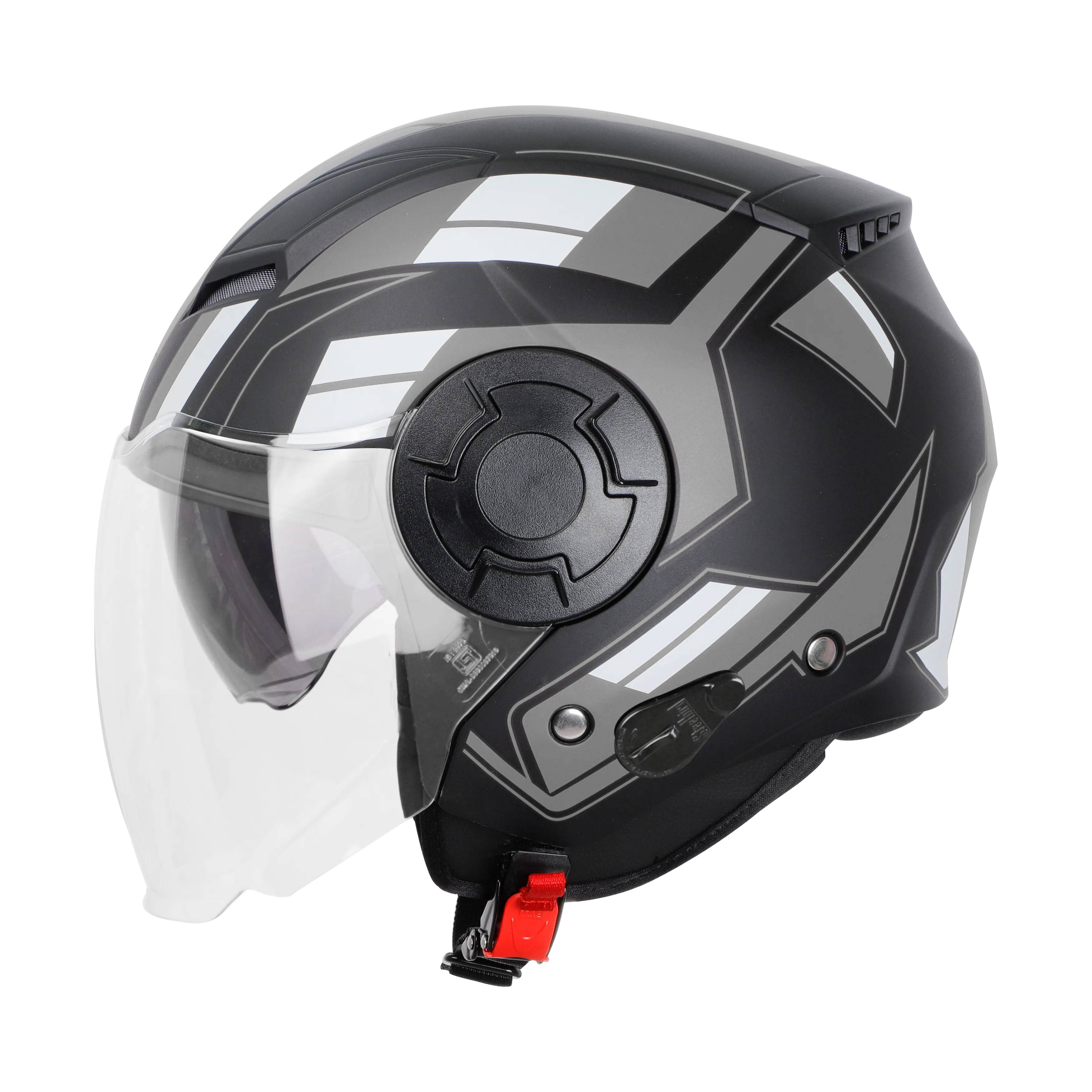 STEELBIRD SBH-31 DRX ISS PACE GLOSSY BLACK/GREY C/V (M)