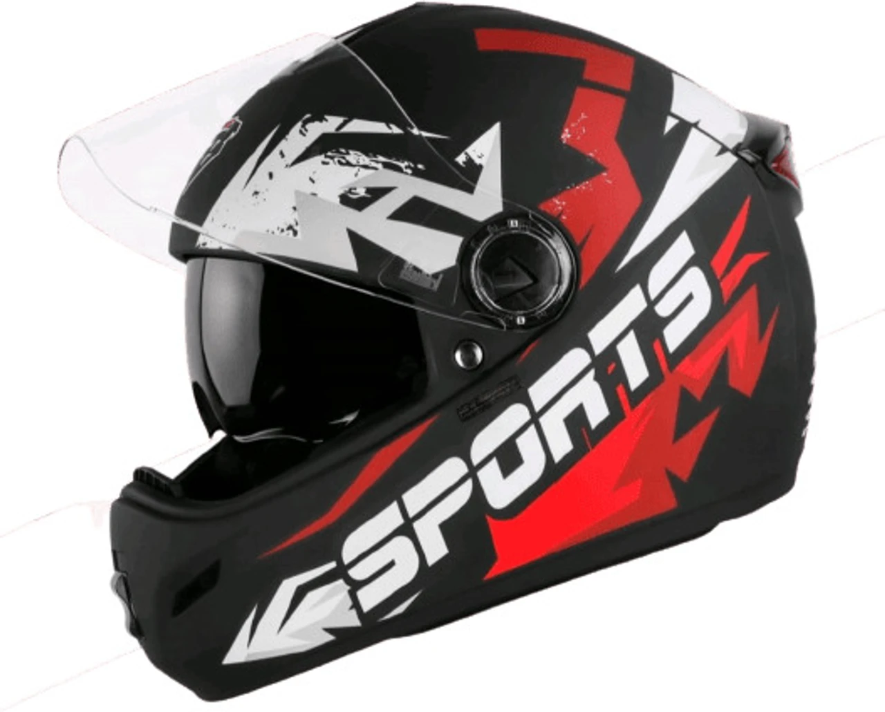 STEELBIRD SBH-34 ROX ISS R SPORTS MATT BLACK/RED C/V 600 MM (L)