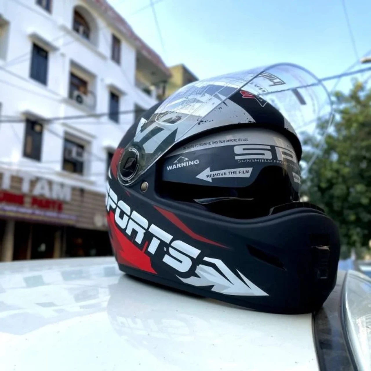 STEELBIRD SBH-34 ROX ISS R SPORTS GLOSSY BLACK/RED C/V 580 MM (M) STEELBIRD SBH-34 ROX ISS R SPORTS GLOSSY BLACK/RED C/V 580 MM (M)