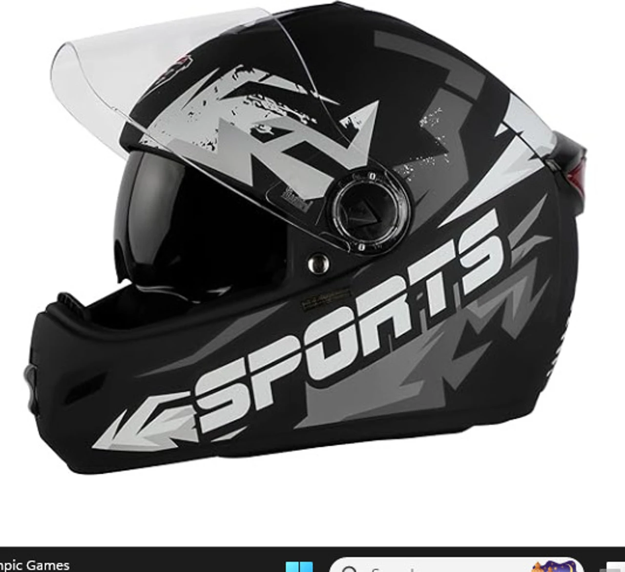 STEELBIRD SBH-34 ROX ISS R SPORTS MATT BLACK/GREY C/V 580 MM (M)