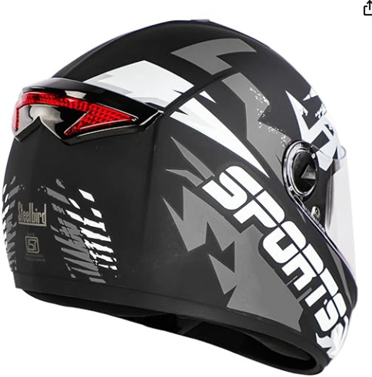 STEELBIRD SBH-34 ROX ISS R SPORTS GLOSSY BLACK/GREY C/V 580 MM (M) STEELBIRD SBH-34 ROX ISS R SPORTS GLOSSY BLACK/GREY C/V 580 MM (M)