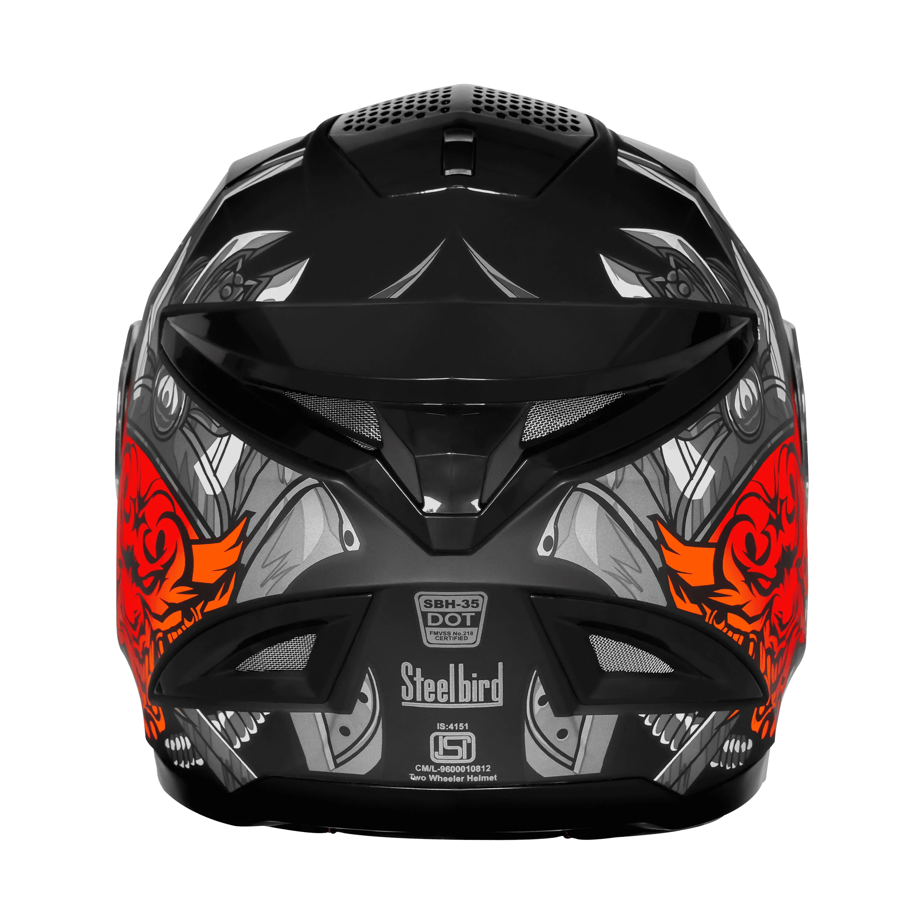 STEELBIRD SBH-35 DOT ROBOT 2.0 CLOWN GLOSSY BLACK/ORANGE C/V (M) WITH EXTRA SMOKE VISOR STEELBIRD SBH-35 DOT ROBOT 2.0 CLOWN GLOSSY BLACK/ORANGE C/V (M) WITH EXTRA SMOKE VISOR