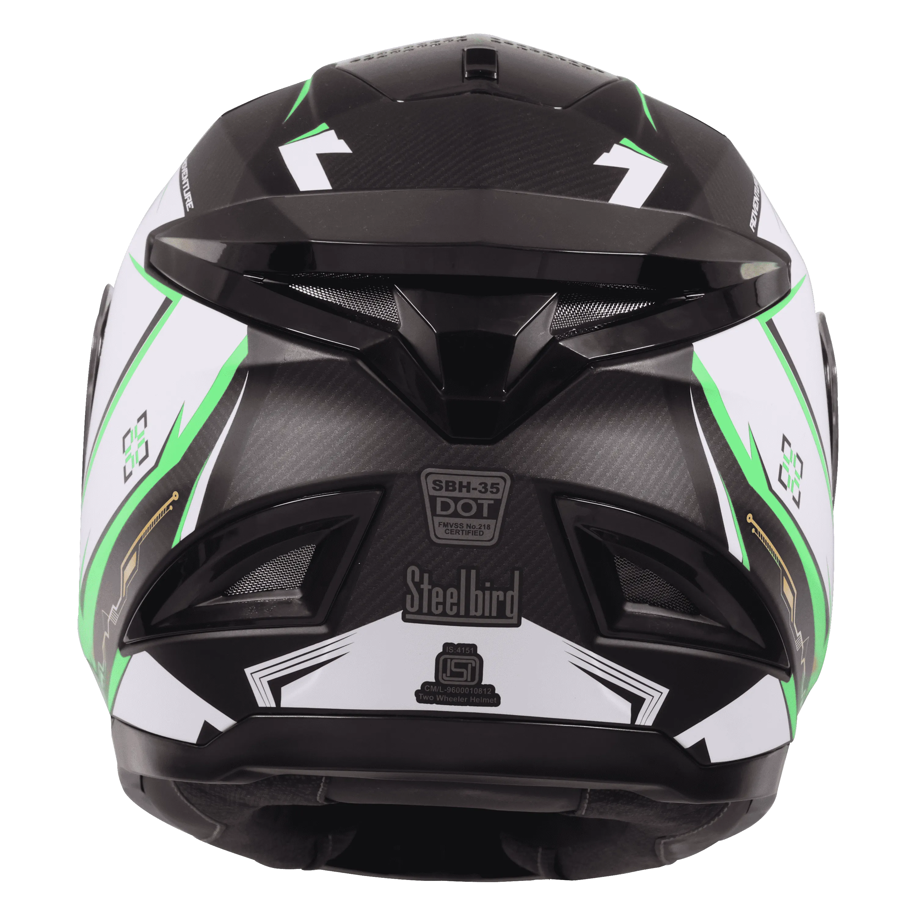 STEELBIRD SBH-35 DOT ROBOT 2.0 ADVENTURE GLOSSY BLACK/GREEN C/V (M) WITH EXTRA SILVER VISOR STEELBIRD SBH-35 DOT ROBOT 2.0 ADVENTURE GLOSSY BLACK/GREEN C/V (M) WITH EXTRA SILVER VISOR