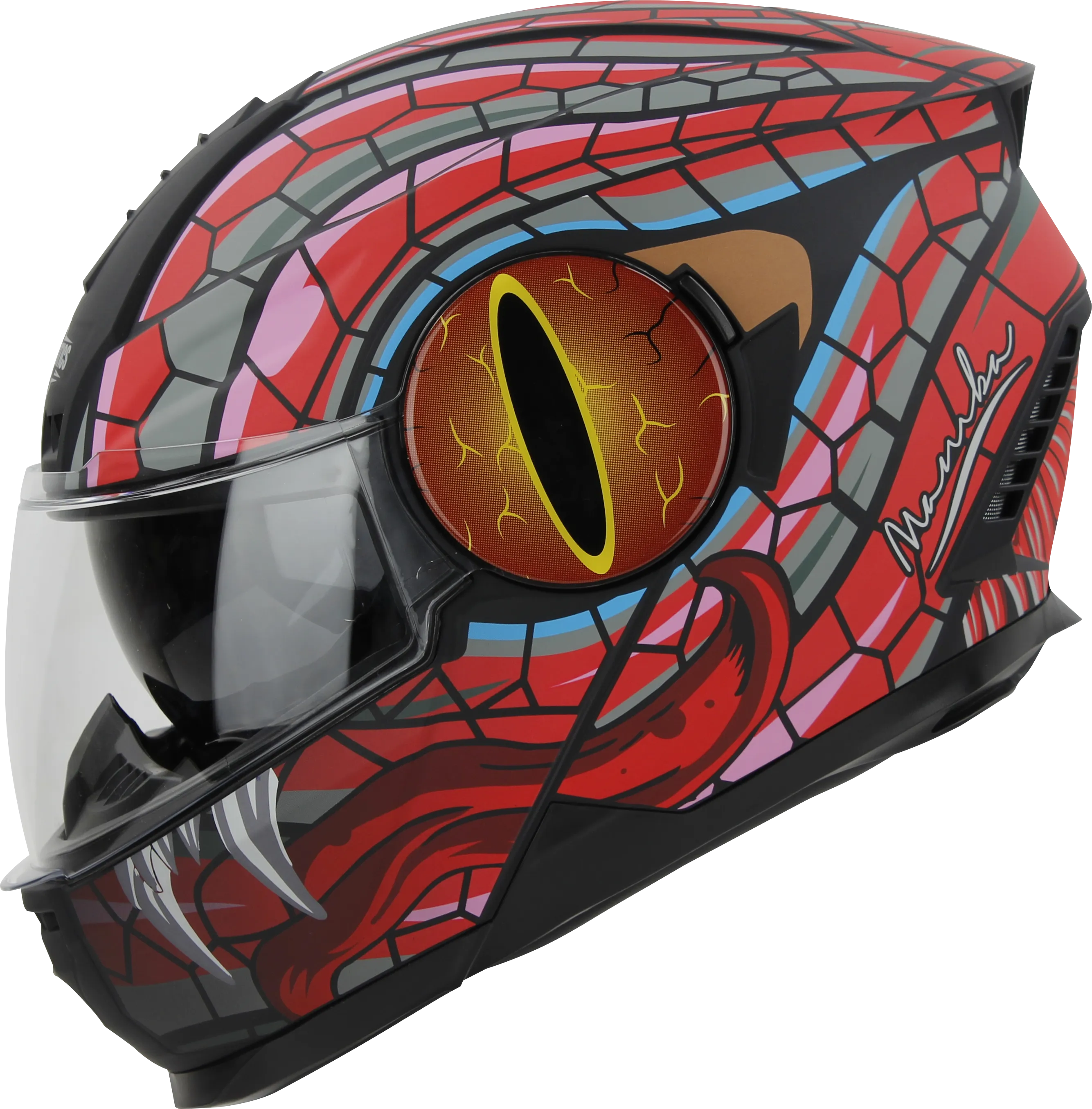 STEELBIRD SBH-40 ISS MAMBA GLOSSY BLACK/RED C/V 600 MM