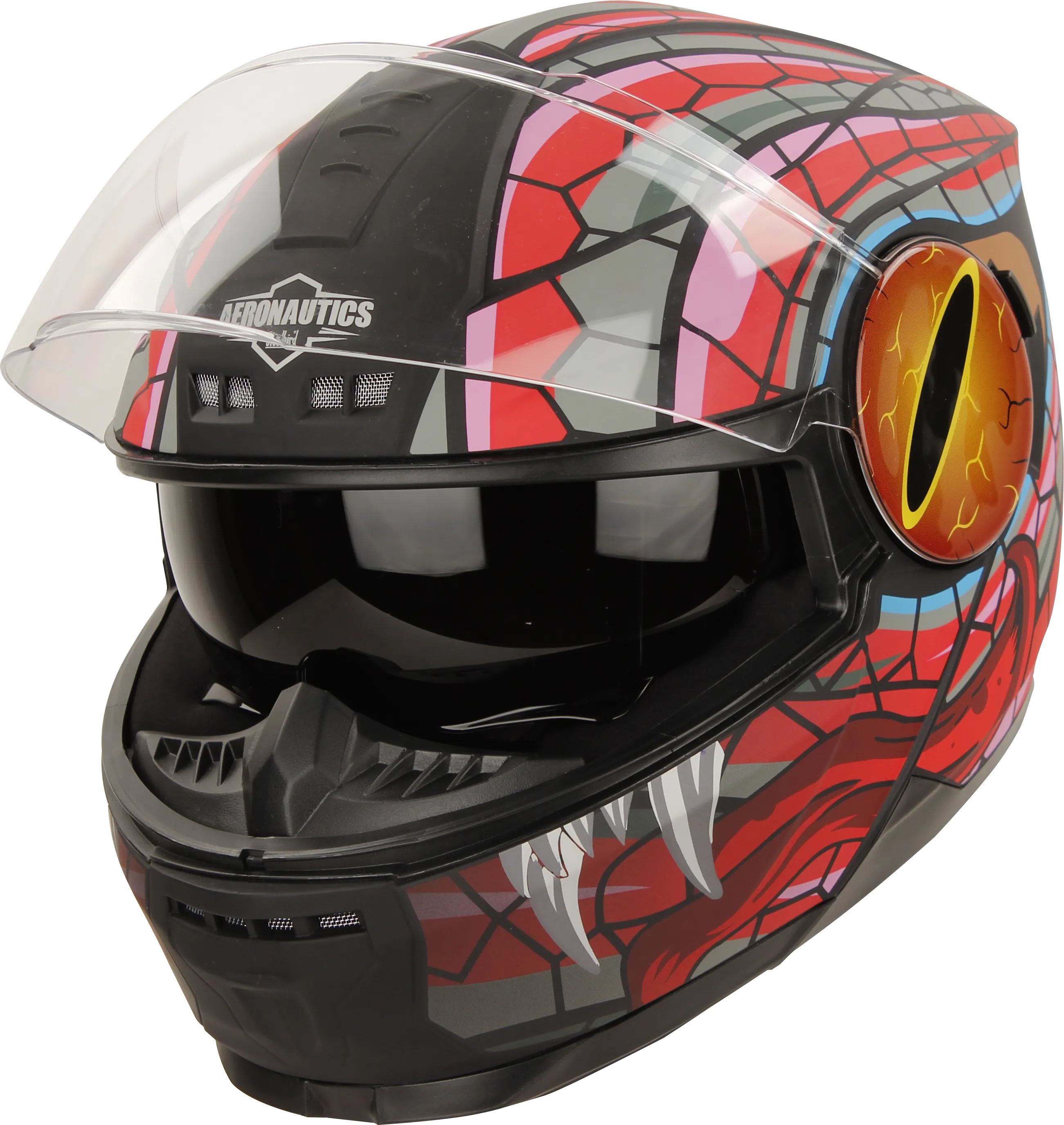 STEELBIRD SBH-40 ISS MAMBA GLOSSY BLACK/RED C/V 600 MM