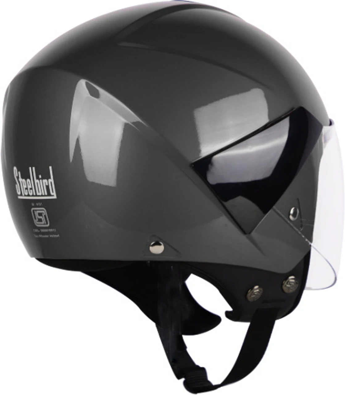 STEELBIRD SBH-5 TRIPLE NINE GLOSSY HONDA GREY C/V 580 MM STEELBIRD SBH-5 TRIPLE NINE GLOSSY HONDA GREY C/V 580 MM