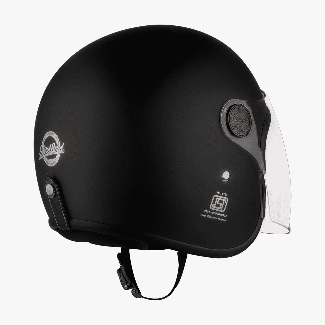 STEELBIRD SBH-56 VINTAGE GLOSSY BLACK C/V 580 MM (LONG VISOR) STEELBIRD SBH-56 VINTAGE GLOSSY BLACK C/V 580 MM (LONG VISOR)