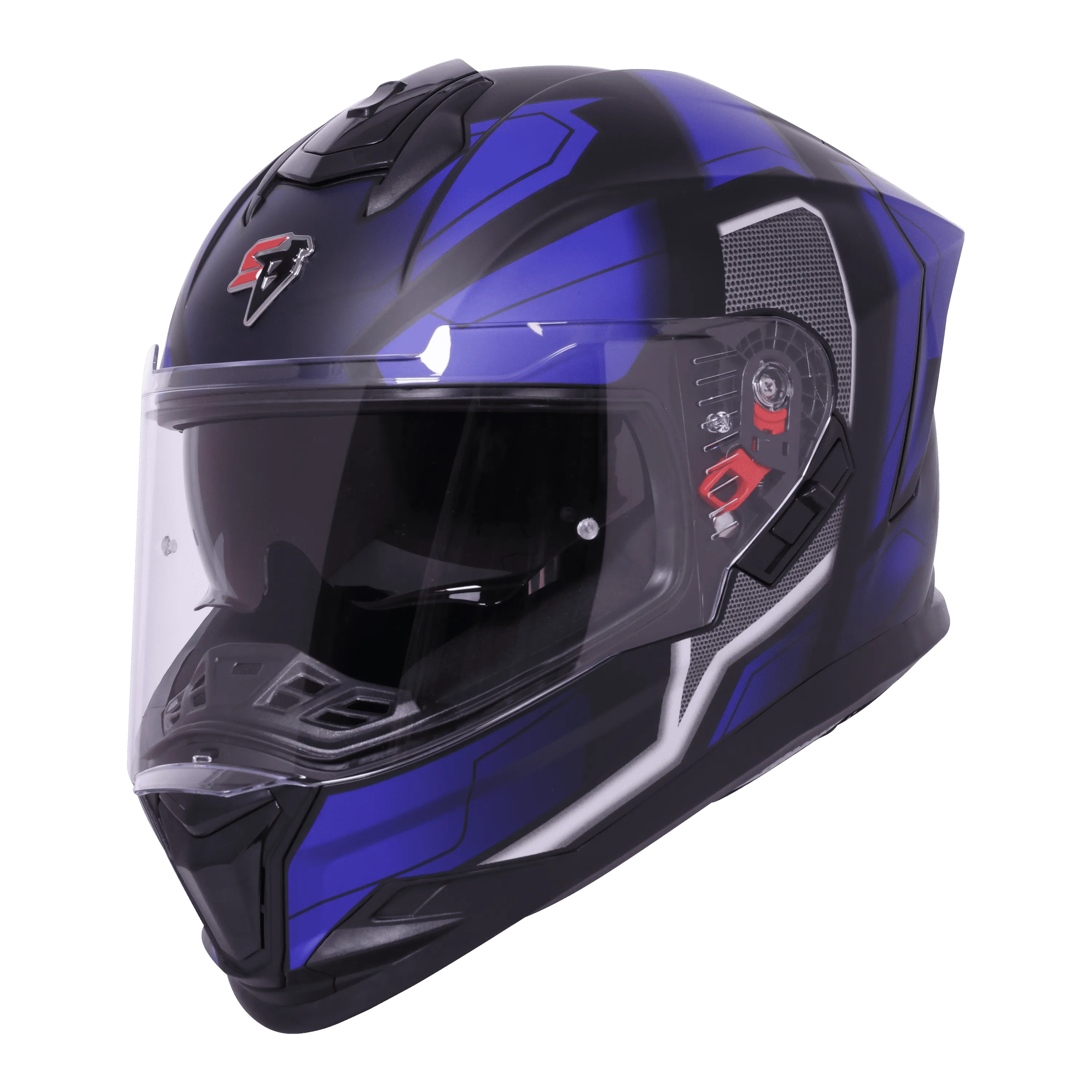 STEELBIRD SBH-57 ISS FIGHTER F3 GLOSSY BLACK/BLUE C/V 580MM WITH EXTRA SMOKE VISOR STEELBIRD SBH-57 ISS FIGHTER F3 GLOSSY BLACK/BLUE C/V 580MM WITH EXTRA SMOKE VISOR
