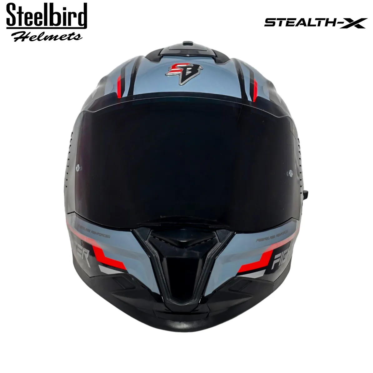 STEELBIRD SBH-57 ISS FIGHTER STEALTH X GLOSSY BLACK/RED C/V 580MM WITH EXTRA SMOKE VISOR STEELBIRD SBH-57 ISS FIGHTER STEALTH X GLOSSY BLACK/RED C/V 580MM WITH EXTRA SMOKE VISOR
