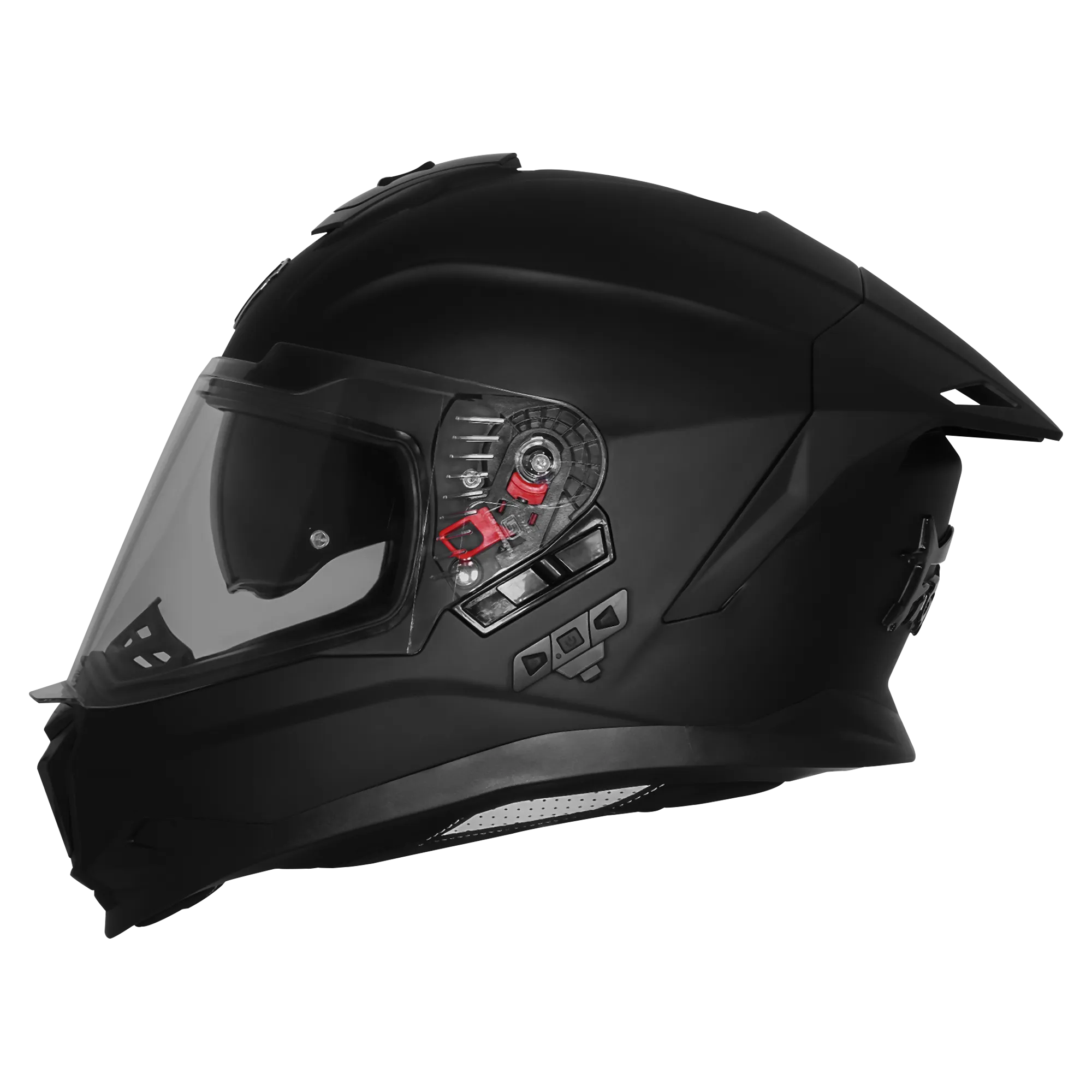 STEELBIRD SBH-57 ISS BT FIGHTER BASS X MATT BLACK C/V 600MM WITH EXTRA SMOKE VISOR