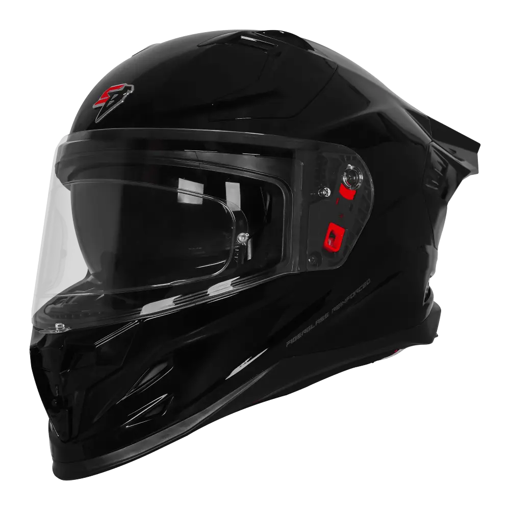 STEELBIRD SBH-61 ISS SXE GLOSSY BLACK WITH AFS EDITION C/V 580MM (WITH ANTIFOG)