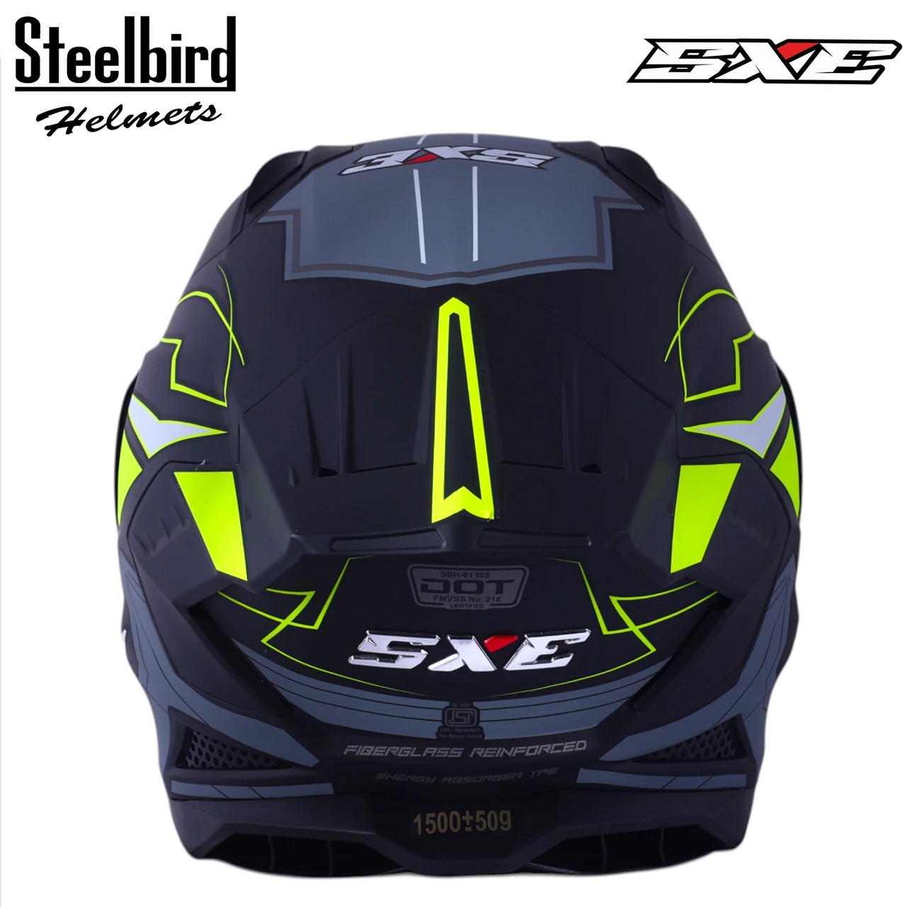 STEELBIRD SBH-61 ISS SXE RACE-X MATT BLACK/NEON WITH TPE EDITION C/V 620MM (WITH EXTRA SMOKE VISOR) STEELBIRD SBH-61 ISS SXE RACE-X MATT BLACK/NEON WITH TPE EDITION C/V 620MM (WITH EXTRA SMOKE VISOR)