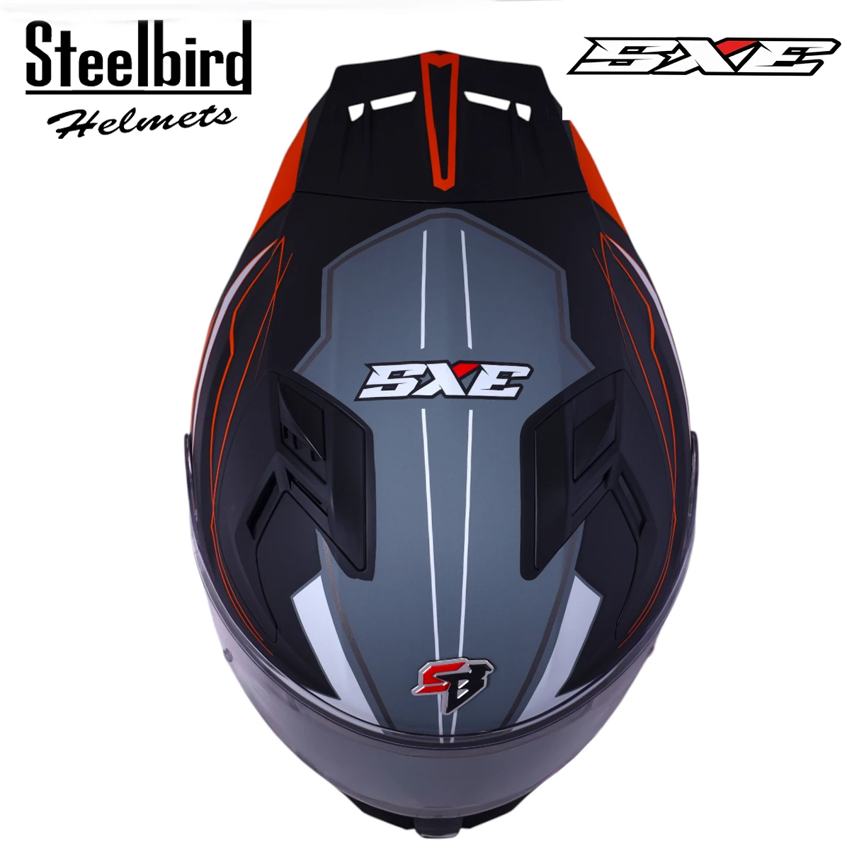 STEELBIRD SBH-61 ISS SXE RACE-X MATT BLACK/ORANGE WITH AFS EDITION C/V 620MM STEELBIRD SBH-61 ISS SXE RACE-X MATT BLACK/ORANGE WITH AFS EDITION C/V 620MM