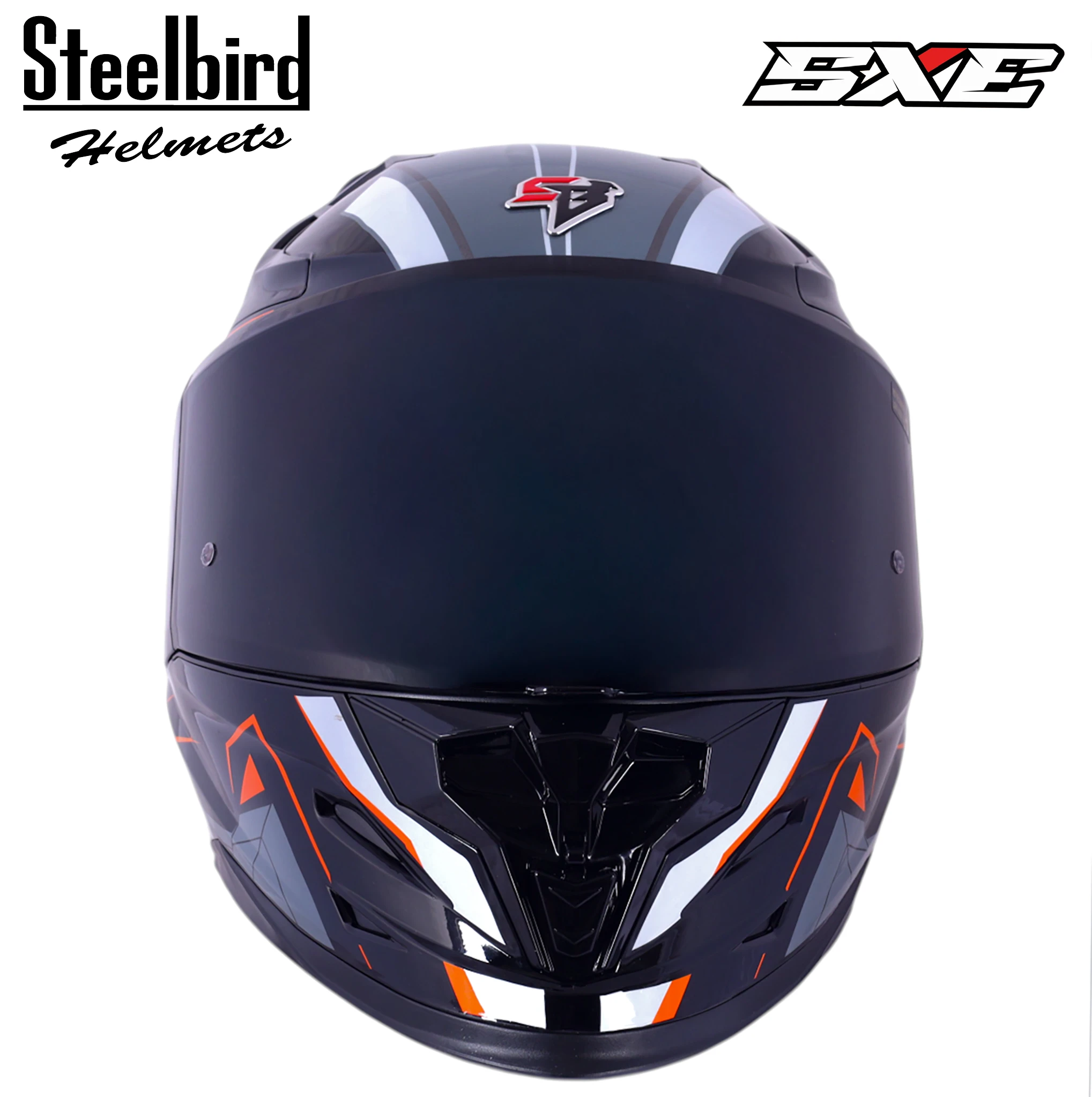 STEELBIRD SBH-61 ISS SXE RACE-X MATT BLACK/ORANGE WITH TPE EDITION C/V 620MM (WITH EXTRA SMOKE VISOR)