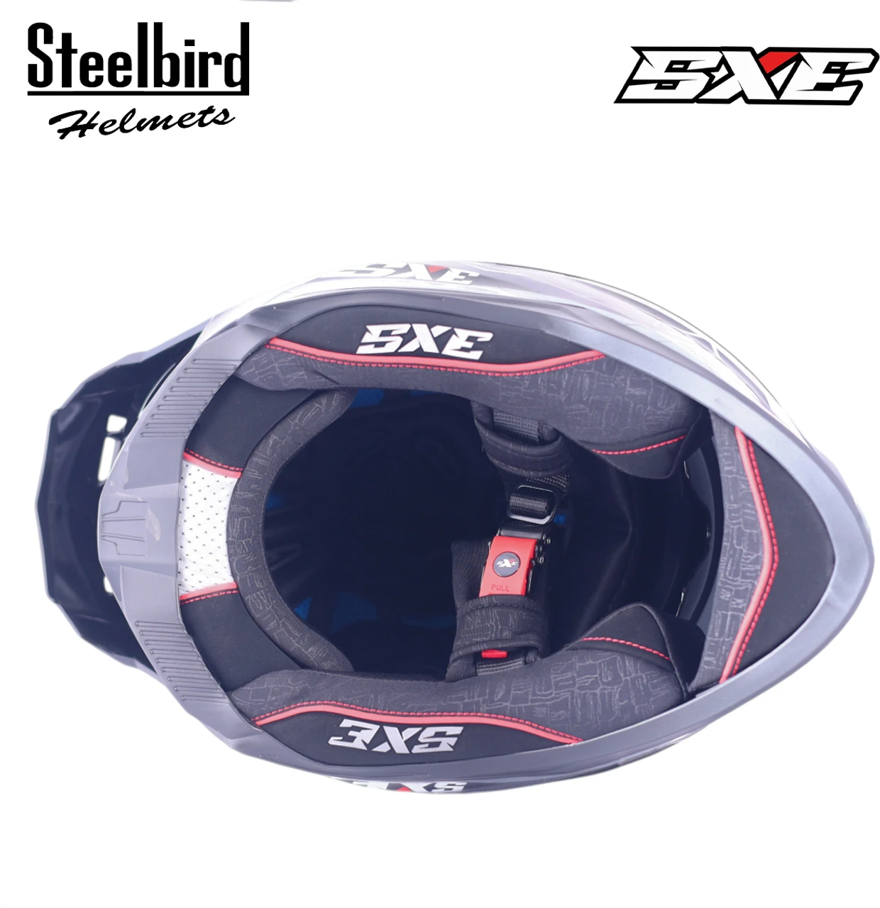 STEELBIRD SBH-61 ISS SXE RACE-X MATT BLACK/SILVER WITH TPE EDITION C/V 620MM (WITH EXTRA SMOKE VISOR) STEELBIRD SBH-61 ISS SXE RACE-X MATT BLACK/SILVER WITH TPE EDITION C/V 620MM (WITH EXTRA SMOKE VISOR)