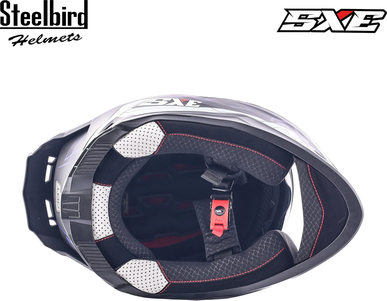 STEELBIRD SBH-61 ISS SXE RACE-X MATT BLACK/BLUE C/V 580MM WITH ANTIFOG(EXLUSIVE) STEELBIRD SBH-61 ISS SXE RACE-X MATT BLACK/BLUE C/V 580MM WITH ANTIFOG(EXLUSIVE)