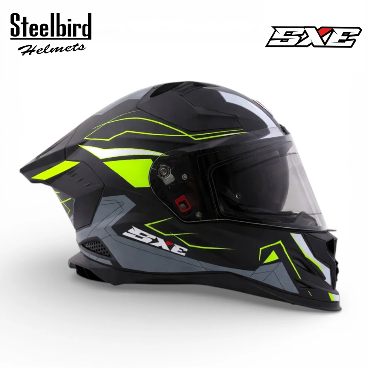 STEELBIRD SBH-61 ISS SXE RACE-X MATT BLACK/NEON C/V 580MM WITH AFS STEELBIRD SBH-61 ISS SXE RACE-X MATT BLACK/NEON C/V 580MM WITH AFS