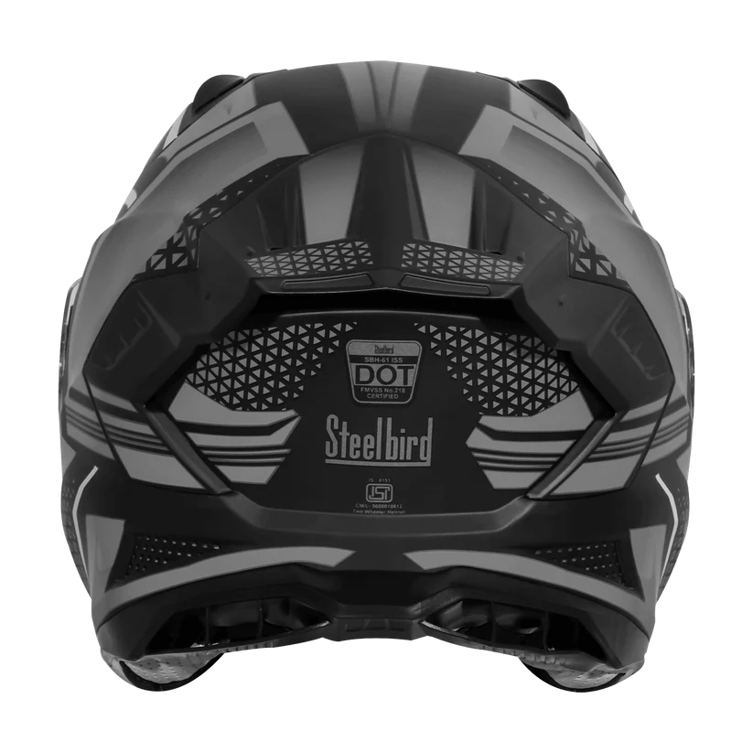 STEELBIRD SBH-61 ISS SXE SP3 GLOSSY BLACK/GREY WITH AFS EDITION C/V 580MM STEELBIRD SBH-61 ISS SXE SP3 GLOSSY BLACK/GREY WITH AFS EDITION C/V 580MM