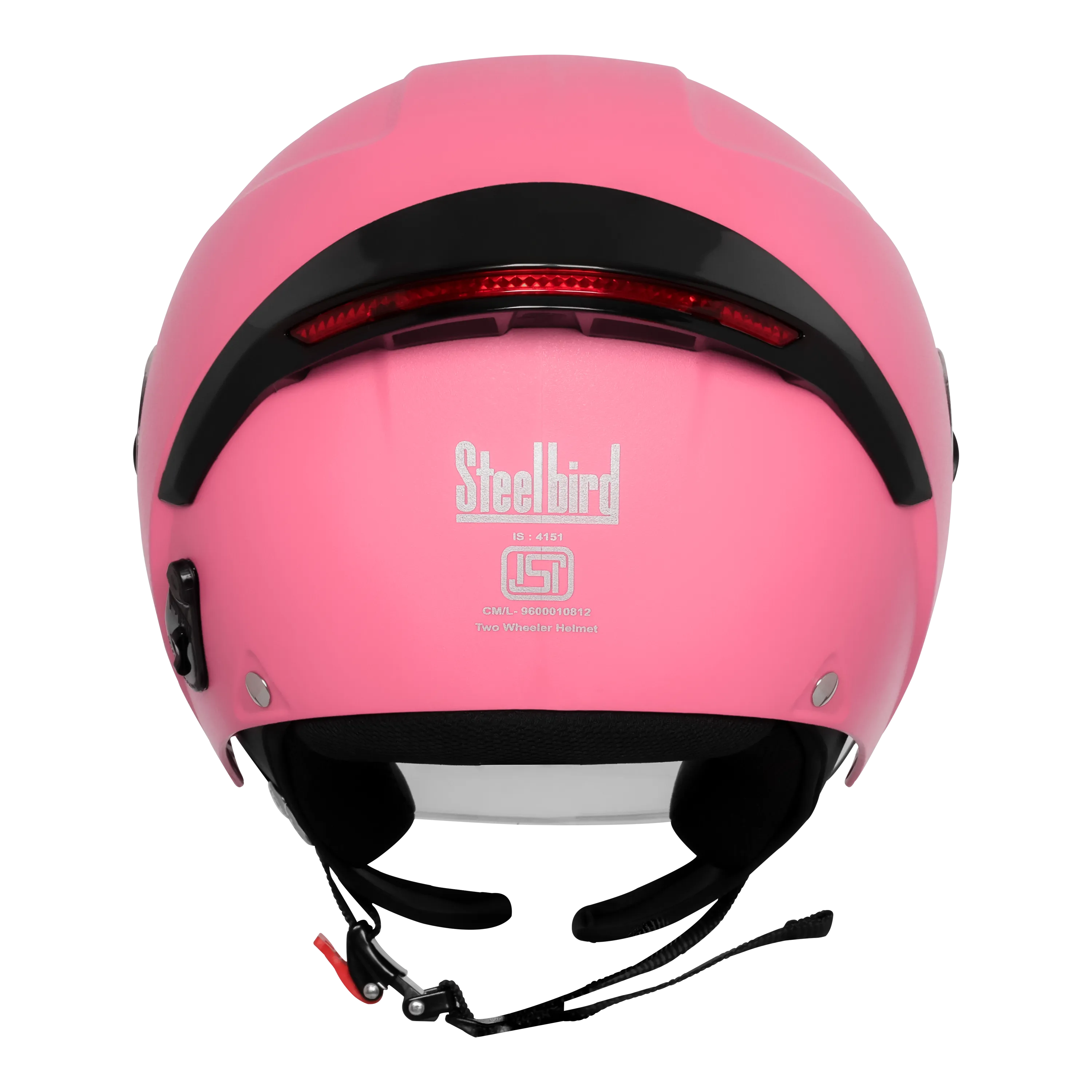 STEELBIRD SBH-64 ZIP RF GLOSSY BABY PINK C/V 600 MM WITH EXTRA FREE SMOKE VISOR