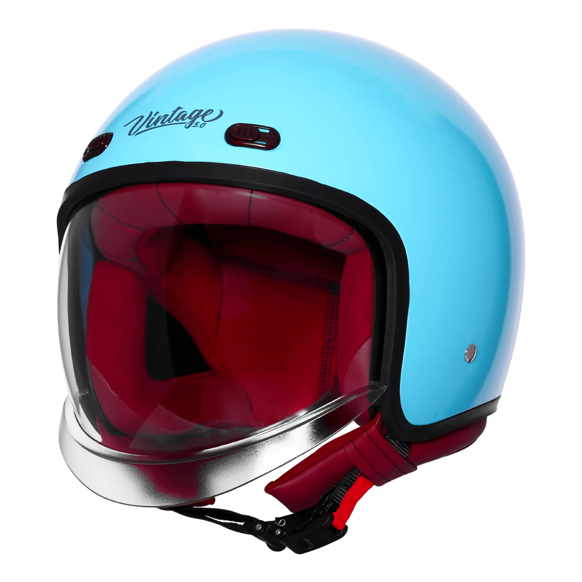 STEELBIRD SBH-67 VINTAGE DOT 5.0 GLOSSY JAZZ BLUE C/V 600MM WITH EXTRA SMOKE VISOR STEELBIRD SBH-67 VINTAGE DOT 5.0 GLOSSY JAZZ BLUE C/V 600MM WITH EXTRA SMOKE VISOR