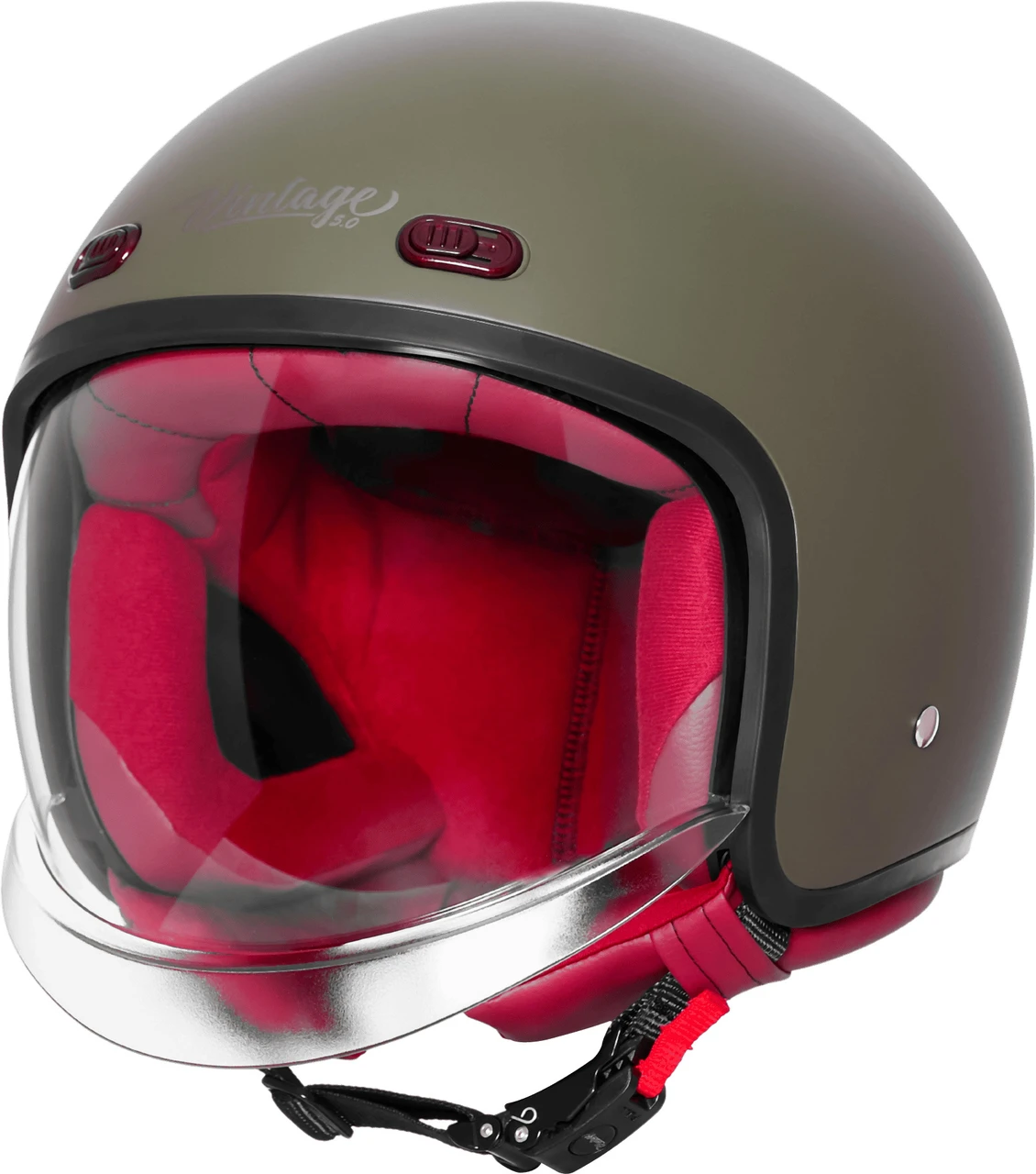 STEELBIRD SBH-67 VINTAGE DOT 5.0 MATT BATTLE GREEN C/V 620 MM WITH EXTRA SMOKE VISOR STEELBIRD SBH-67 VINTAGE DOT 5.0 MATT BATTLE GREEN C/V 620 MM WITH EXTRA SMOKE VISOR