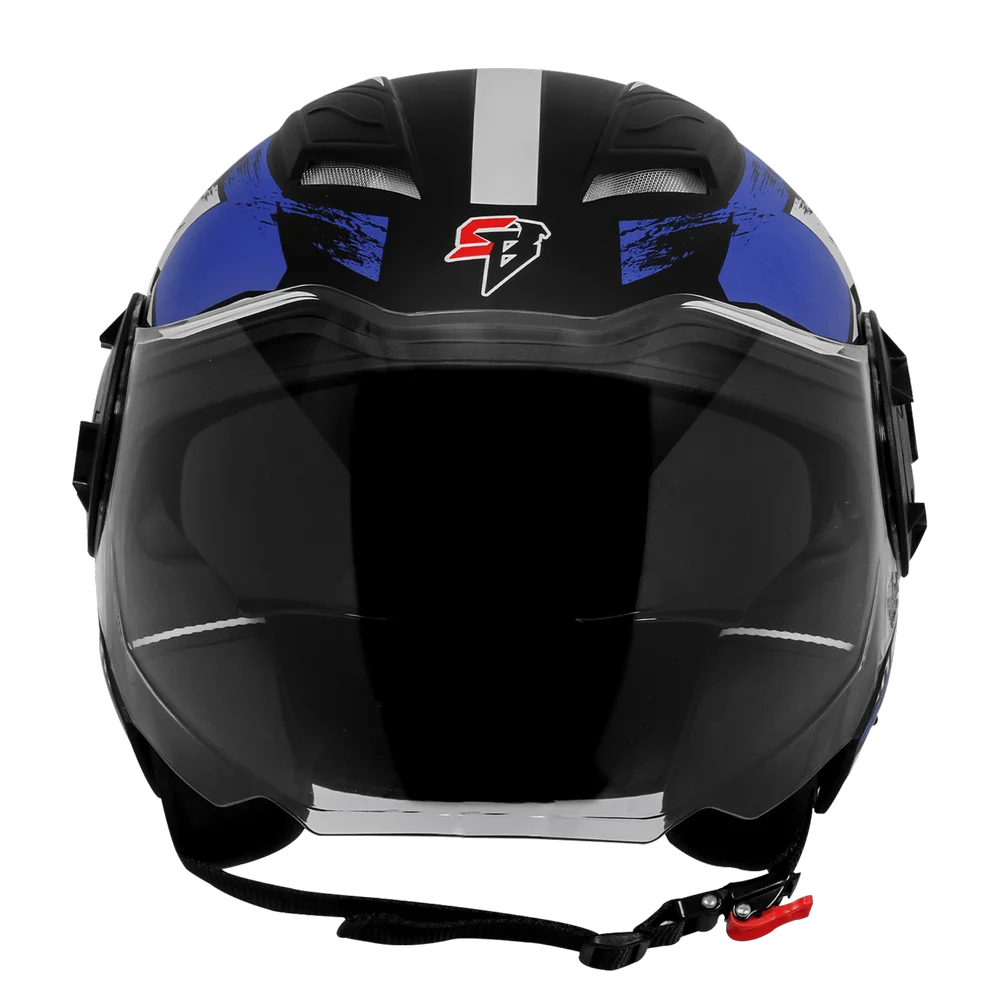STEELBIRD SBH-73 DRX RF CORE GLOSSY BLACK/BLUE 600 MM STEELBIRD SBH-73 DRX RF CORE GLOSSY BLACK/BLUE 600 MM